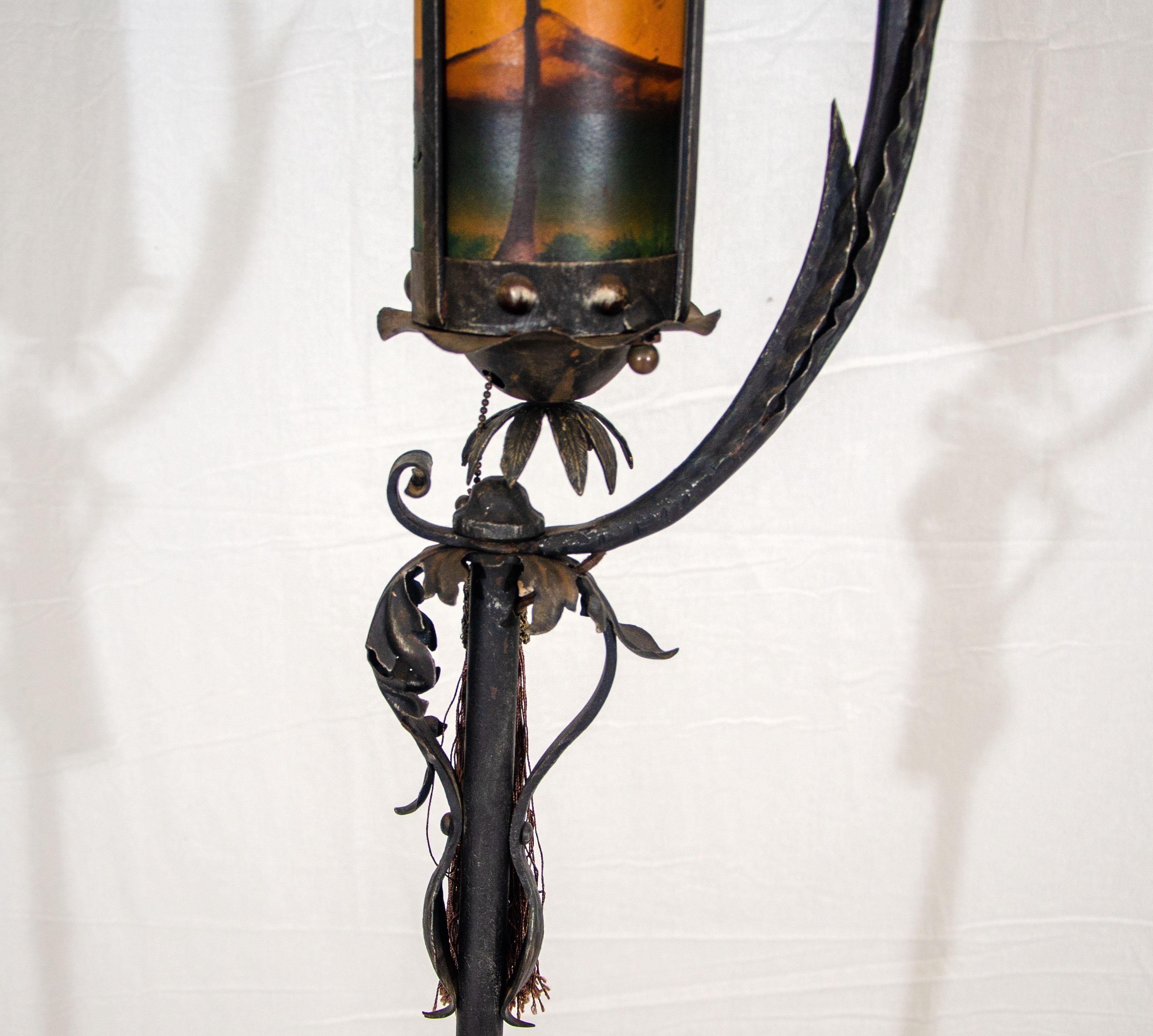 Early 1900's Wrought Iron Floor Lamp For Sale 3