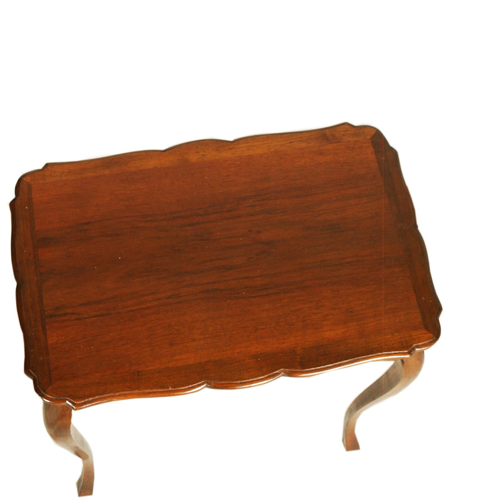 Mid-20th Century Early 1930 Set Three Louis XV-Style Nesting Tables, French, in walnut, polished For Sale