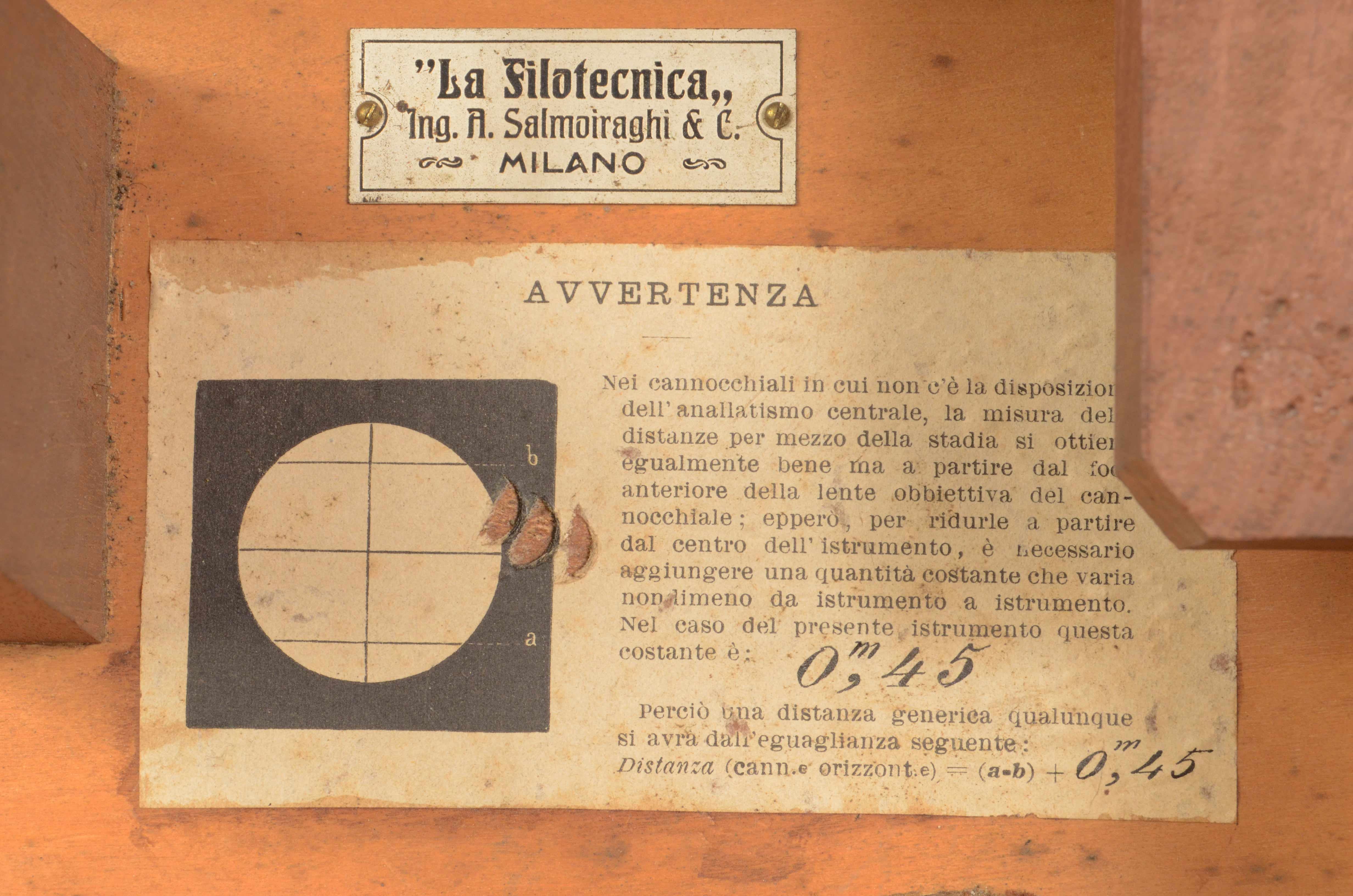 Early 1930s Antique Italian Surveyor Measurement Instrument La Filotecnica Milan 10