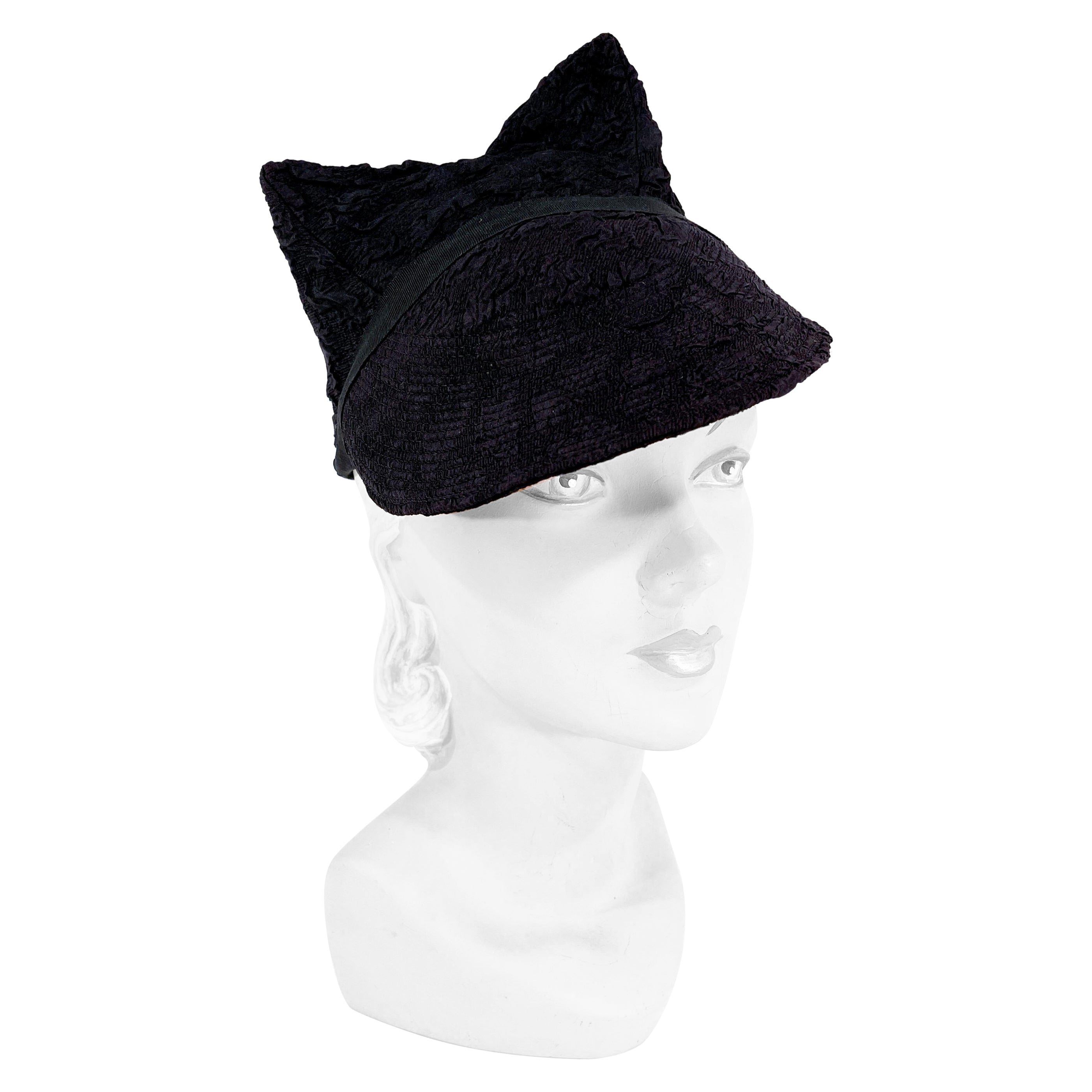Chapeau de femme Art déco noir du début des années 1930