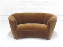 Early 1930s Danish Deco Mohair Sofa Settee