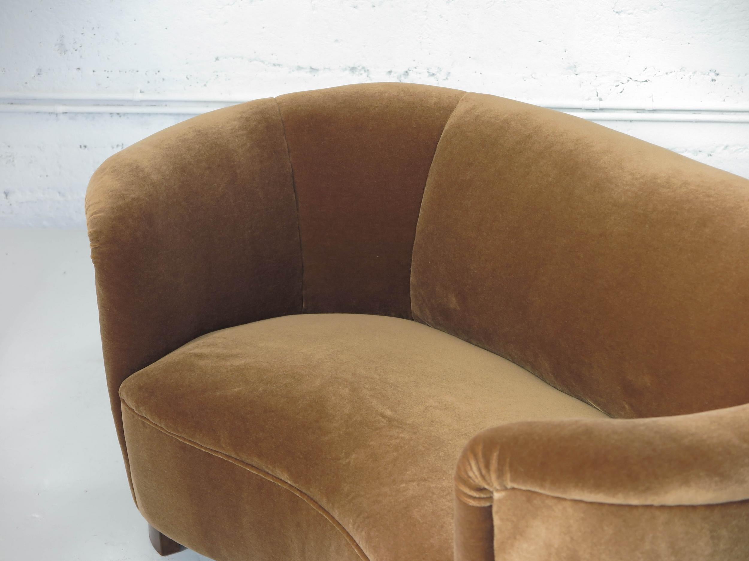 Art Deco Early 1930s Danish Deco Mohair Sofa Settee