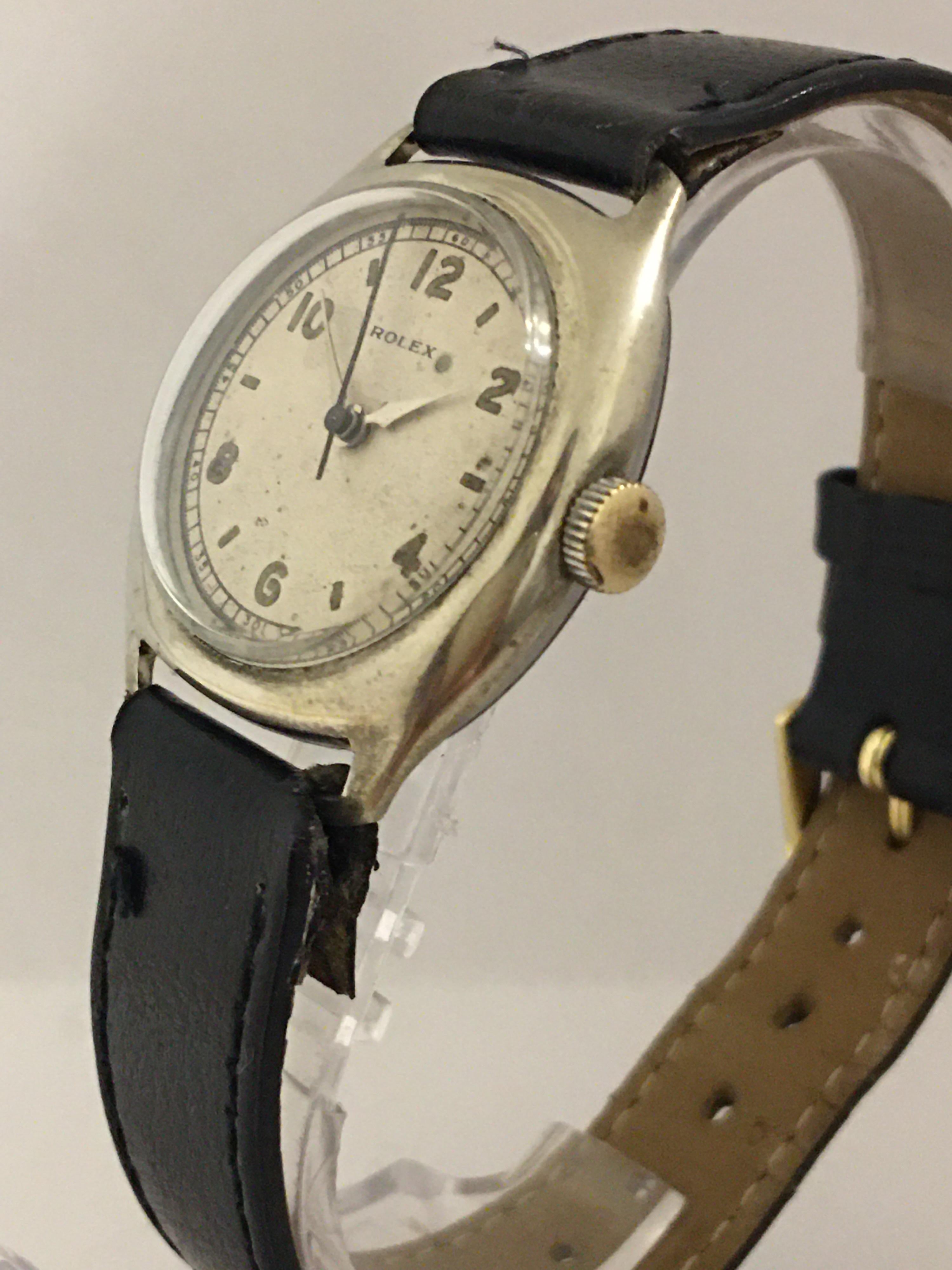 Early 1930s Rolex Bubble Back Stainless Steel with Sweep Seconds Watch 9