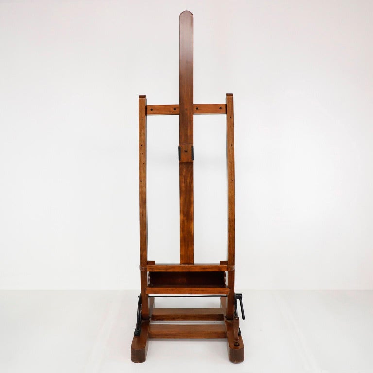 Mexican Early 1950 Wood Adjustable Artist Easel and Table For Sale at  1stDibs