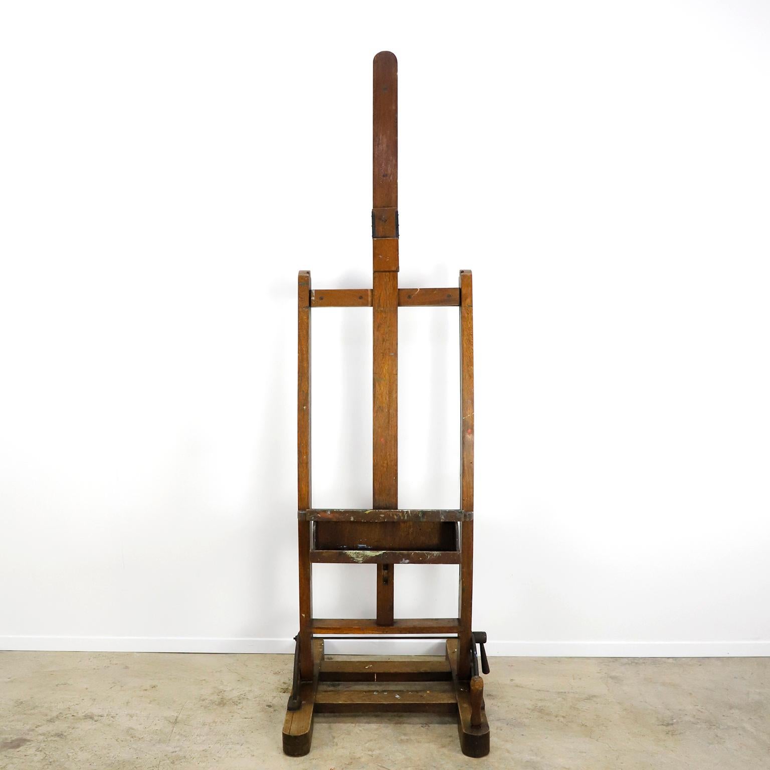 Circa 1950, we offer this Rare Mexican wood adjustable Artist Easel, made in tropical wood. This easel has the same design as those currently in the study of Diego Rivera and Frida Kahlo, ready for the next Frida Kahlo! Height is adjustable.