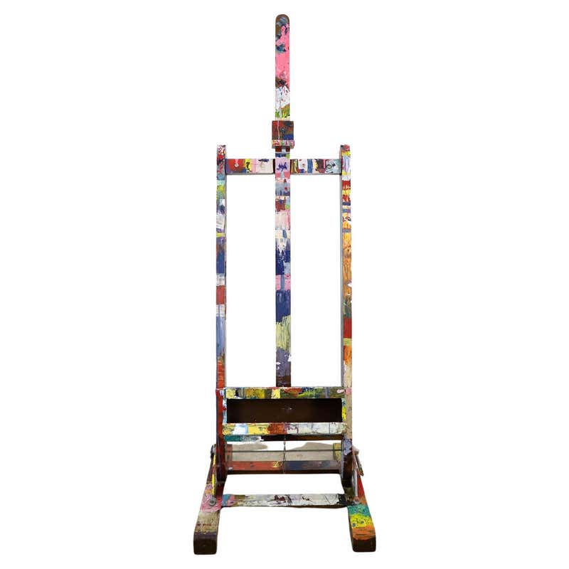 Large Rustic Adjustable Oak Artists’ Easel For Sale at 1stDibs