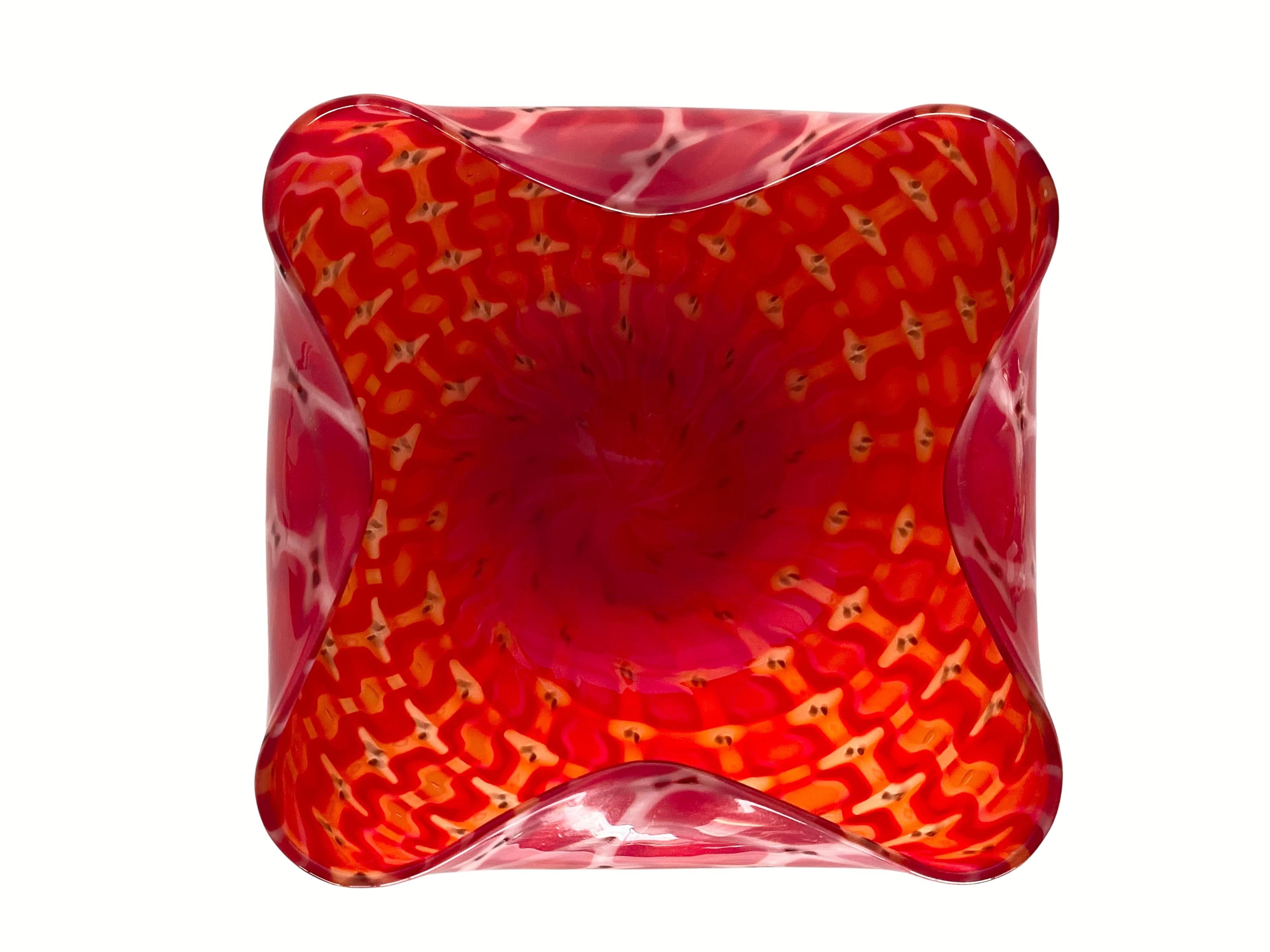 Mid-Century Modern Early 1950s ARCHIMEDE SEGUSO Venice Italy MURANO GLASS Bowl LOSANGHE Series For Sale
