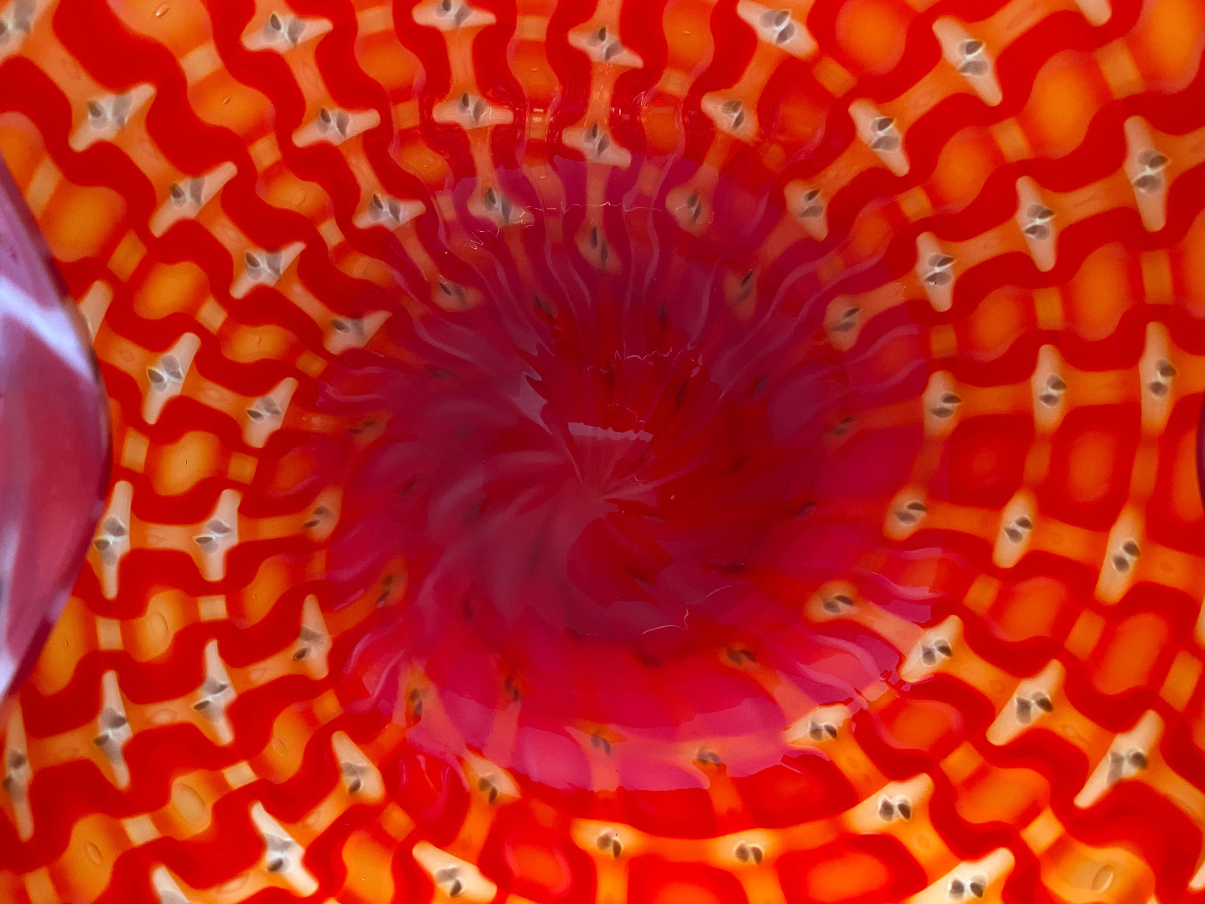 Italian Early 1950s ARCHIMEDE SEGUSO Venice Italy MURANO GLASS Bowl LOSANGHE Series For Sale
