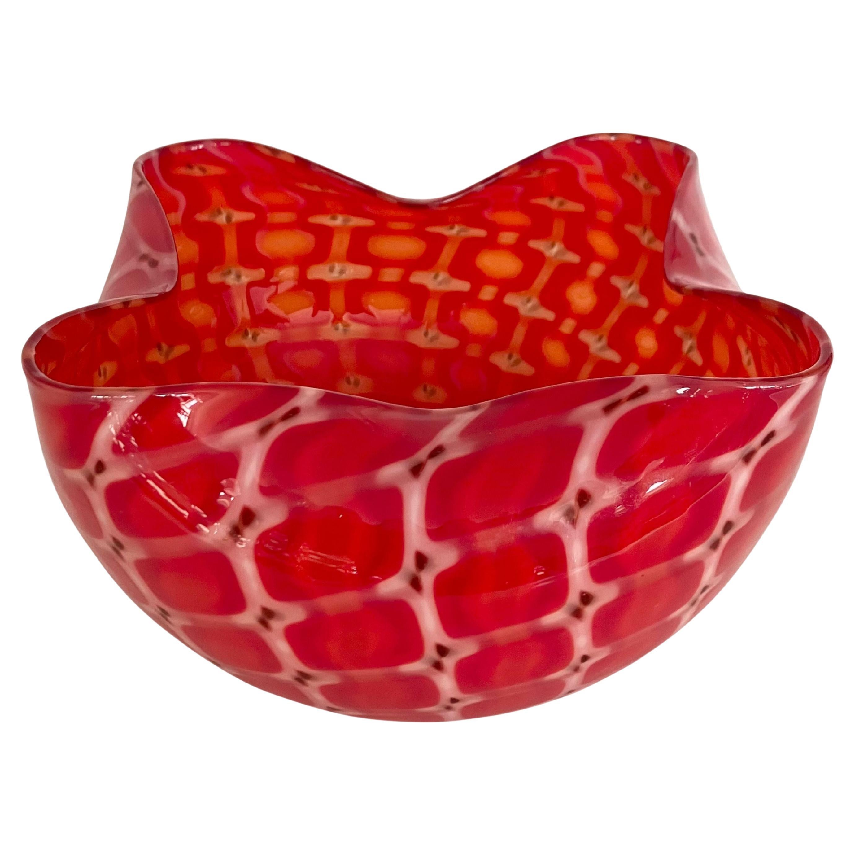 Early 1950s ARCHIMEDE SEGUSO Venice Italy MURANO GLASS Bowl LOSANGHE Series For Sale