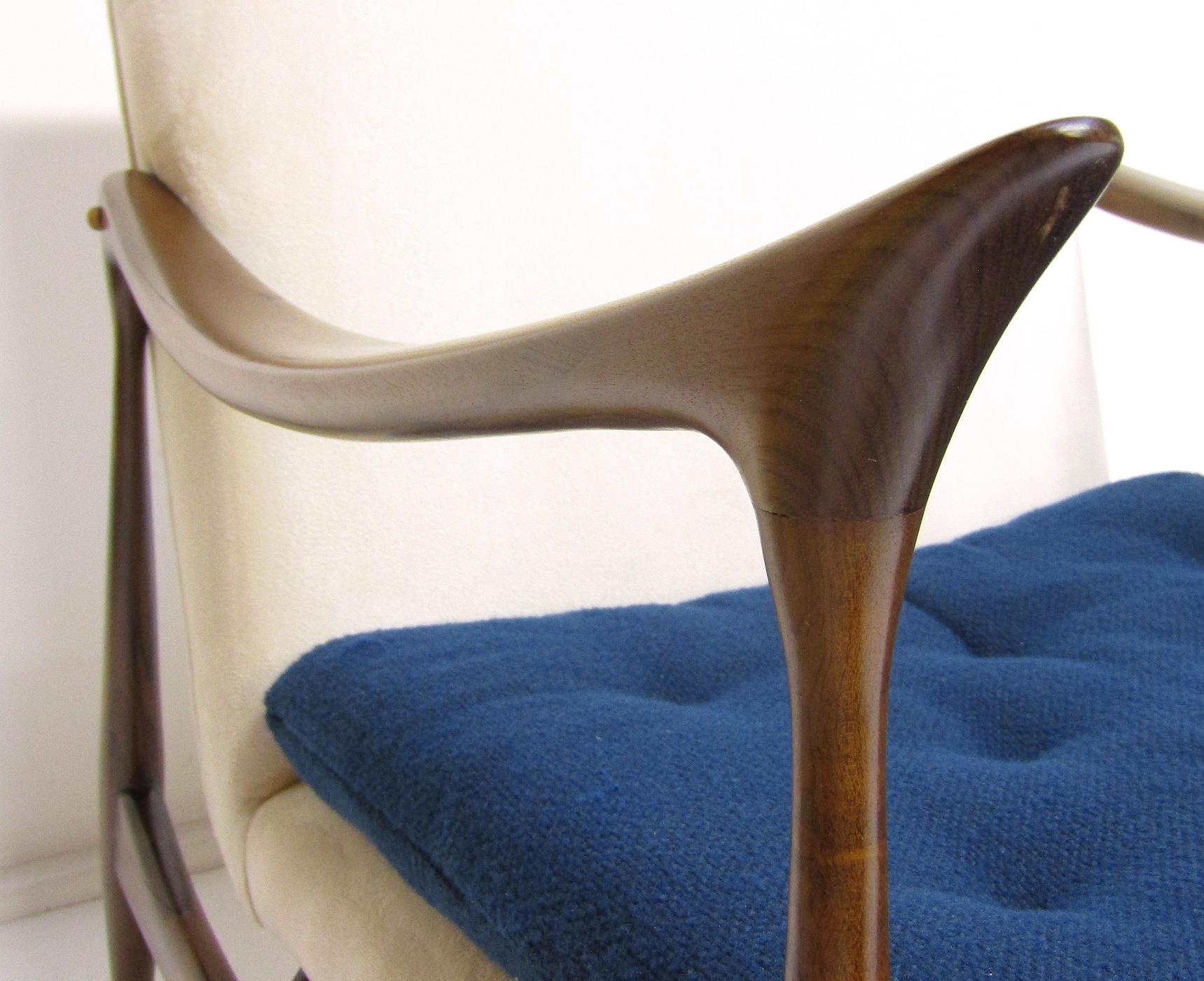 Wool Early 1950s Brazilian Dinamarquesa Chair in Palisander by Jorge Zalszupin