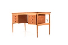 Early 1950s Danish Freestanding Desk in Teak and Oak