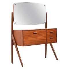 Vintage Early 1950s Danish Teak Wooden Dressing Table