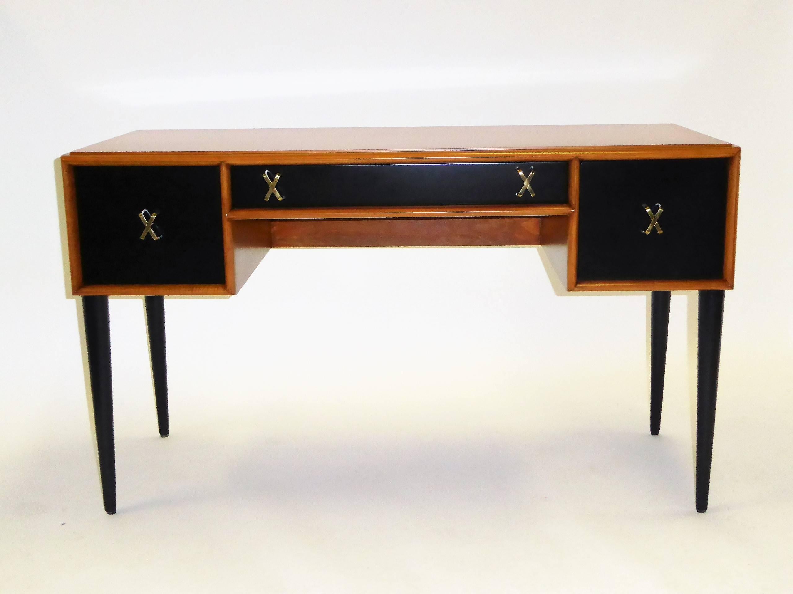Américain Vanité de bureau Paul Frankl du début des années 1950 pour les meubles John Stuart Johnson