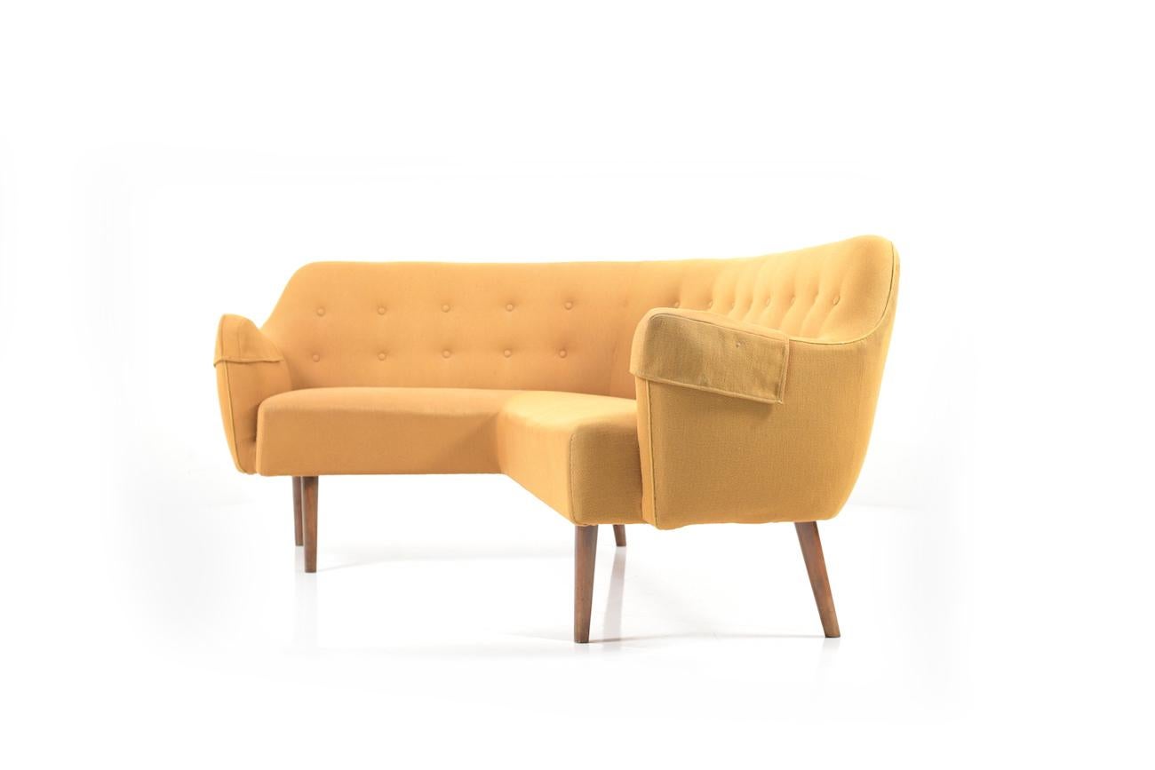 Scandinavian Modern Early 1950s Rare Danish Corner Sofa For Sale