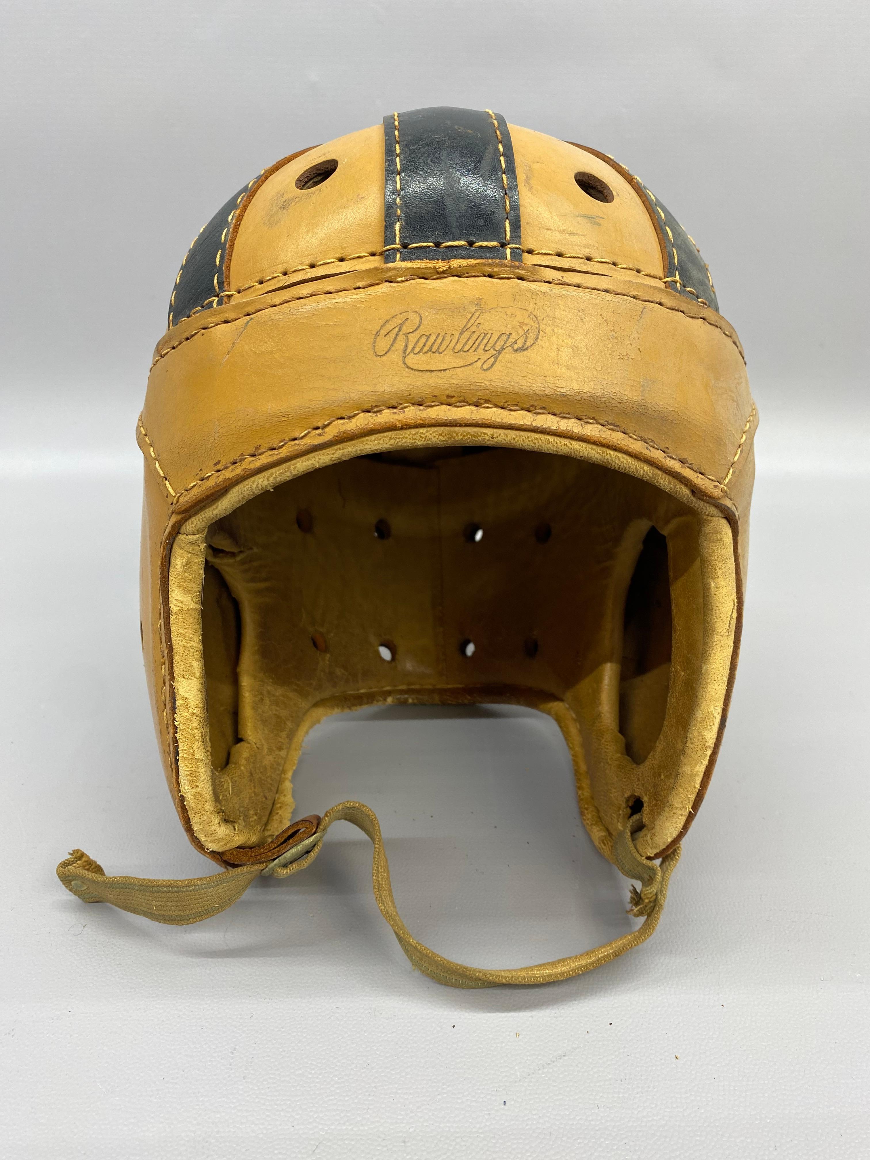 Frühe 1950er Rawlings Leder-Jugend-Football- Helm (amerikanisch)