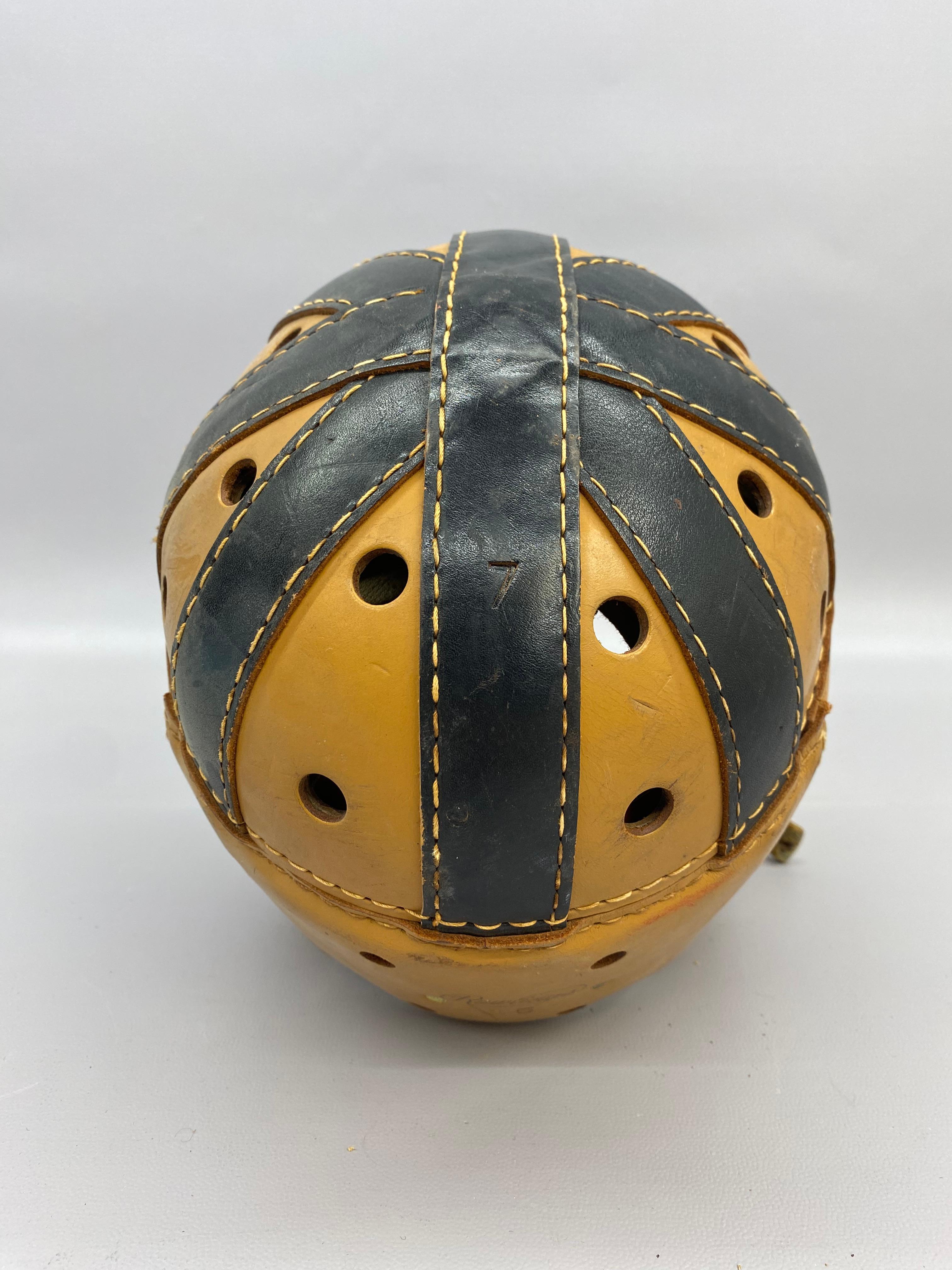 Frühe 1950er Rawlings Leder-Jugend-Football- Helm (Mitte des 20. Jahrhunderts)