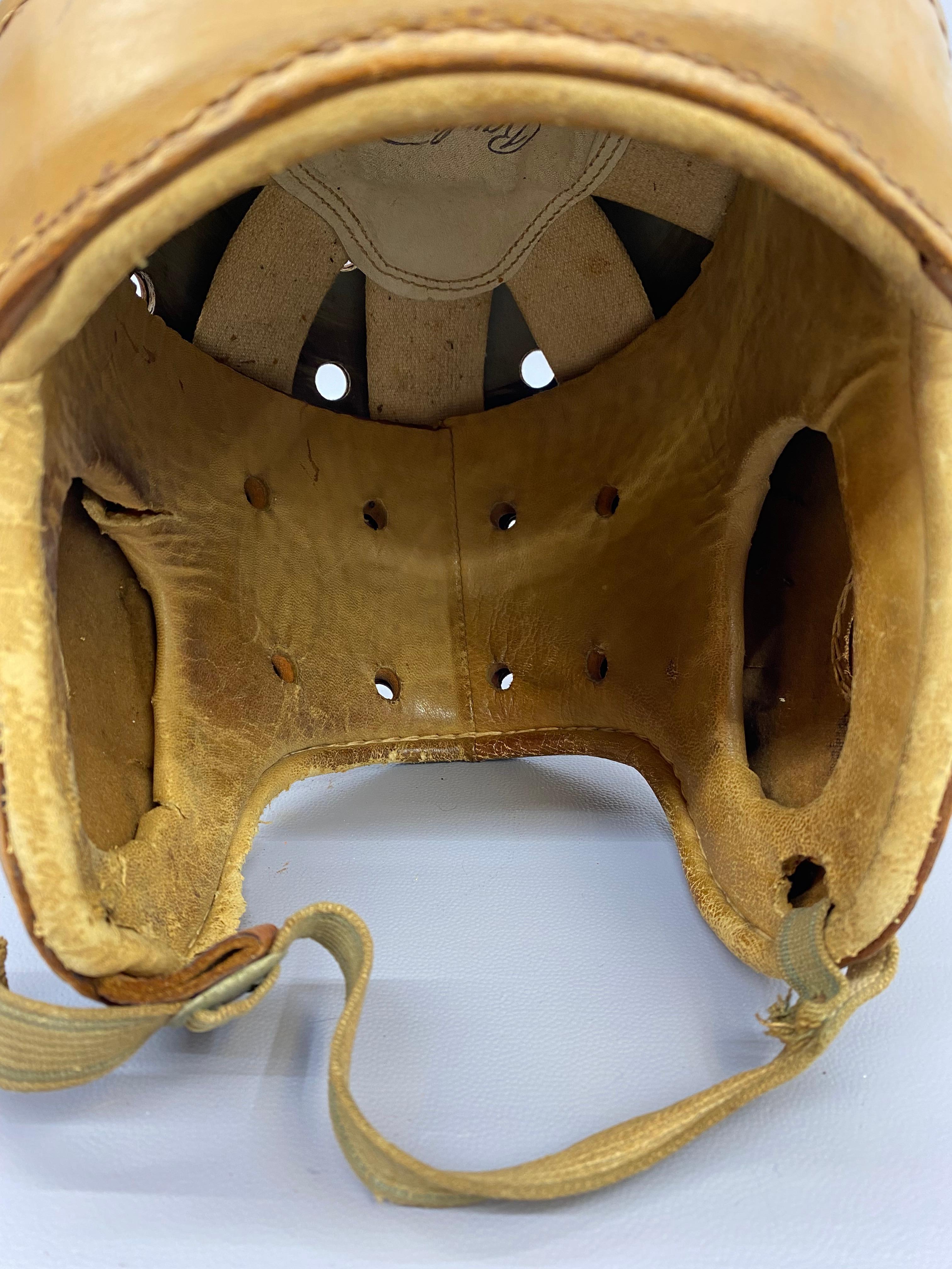 Frühe 1950er Rawlings Leder-Jugend-Football- Helm 2