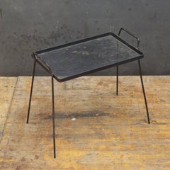 1950s Perforated Metal Minimalist Architects Side Table Serving Tray Cabinmodern