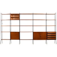 Used Early 1950s Shelf System with Bar in Teak / Incl. Extra Shelfes and Brackets