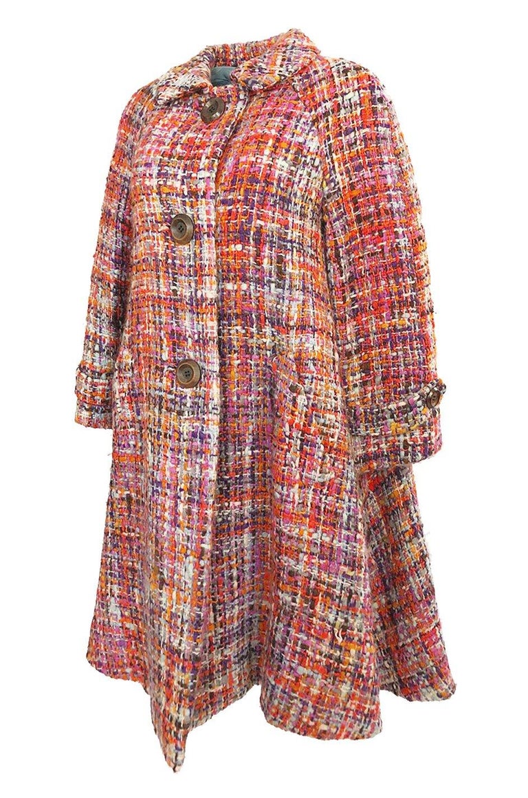 coral boucle coat
