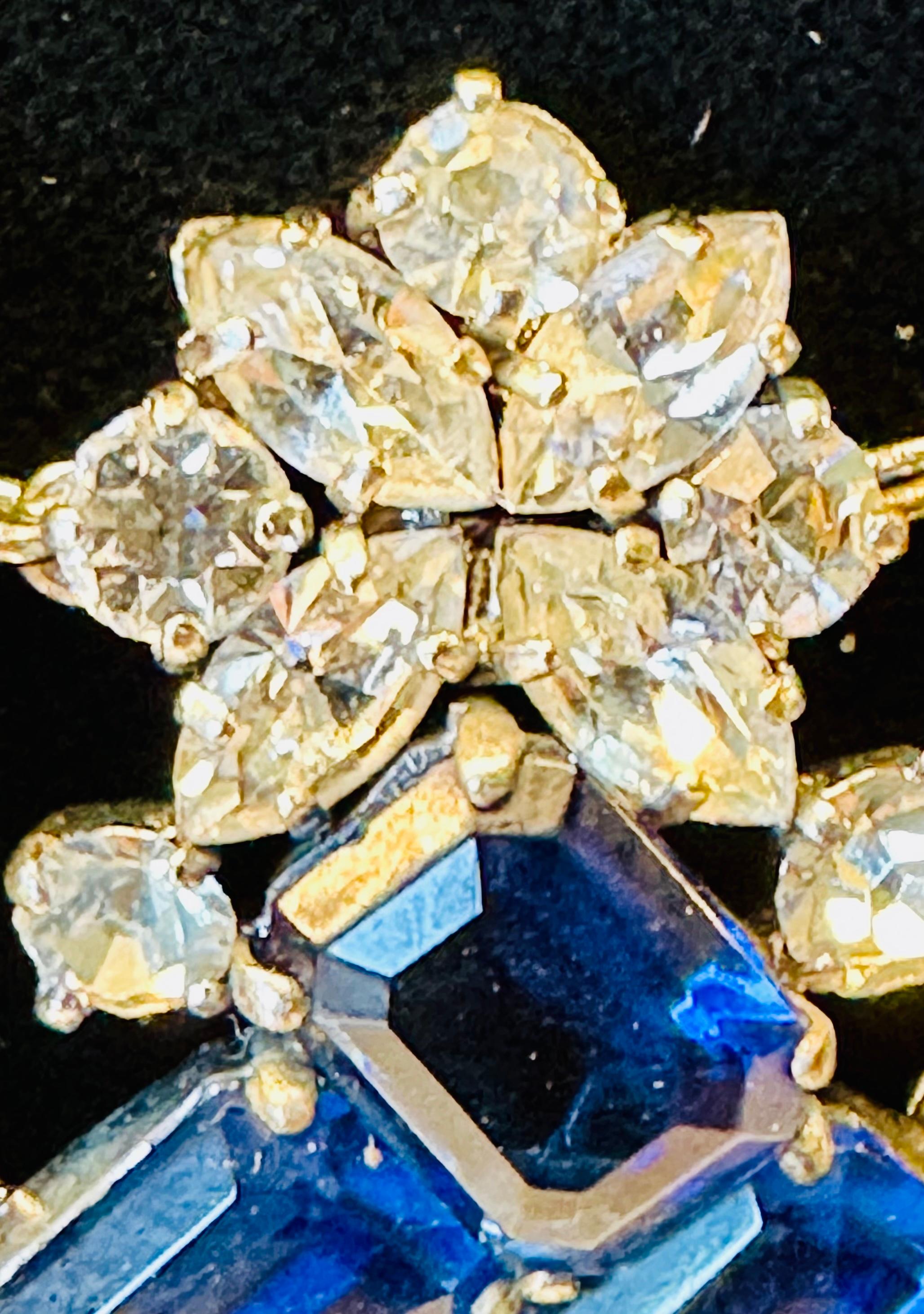 Christian Dior, collier élégant serti de cristaux bleus et clairs du début des années 1960 en vente 9