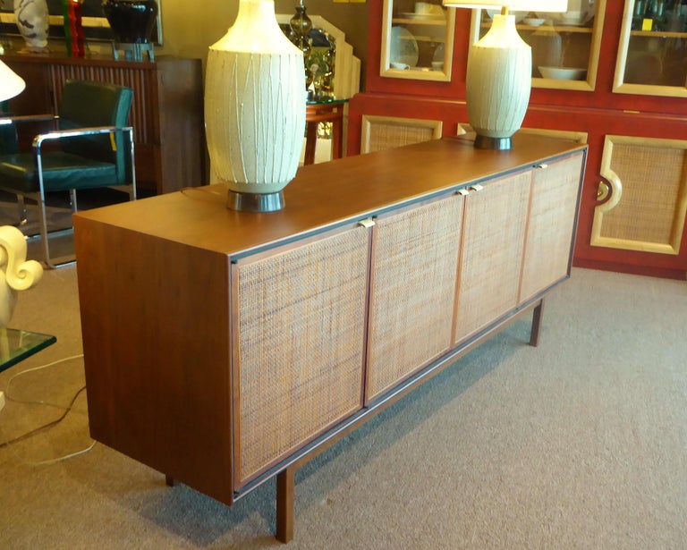 Early 1960s Founders Furniture Florence Knoll Style Walnut Credenza at