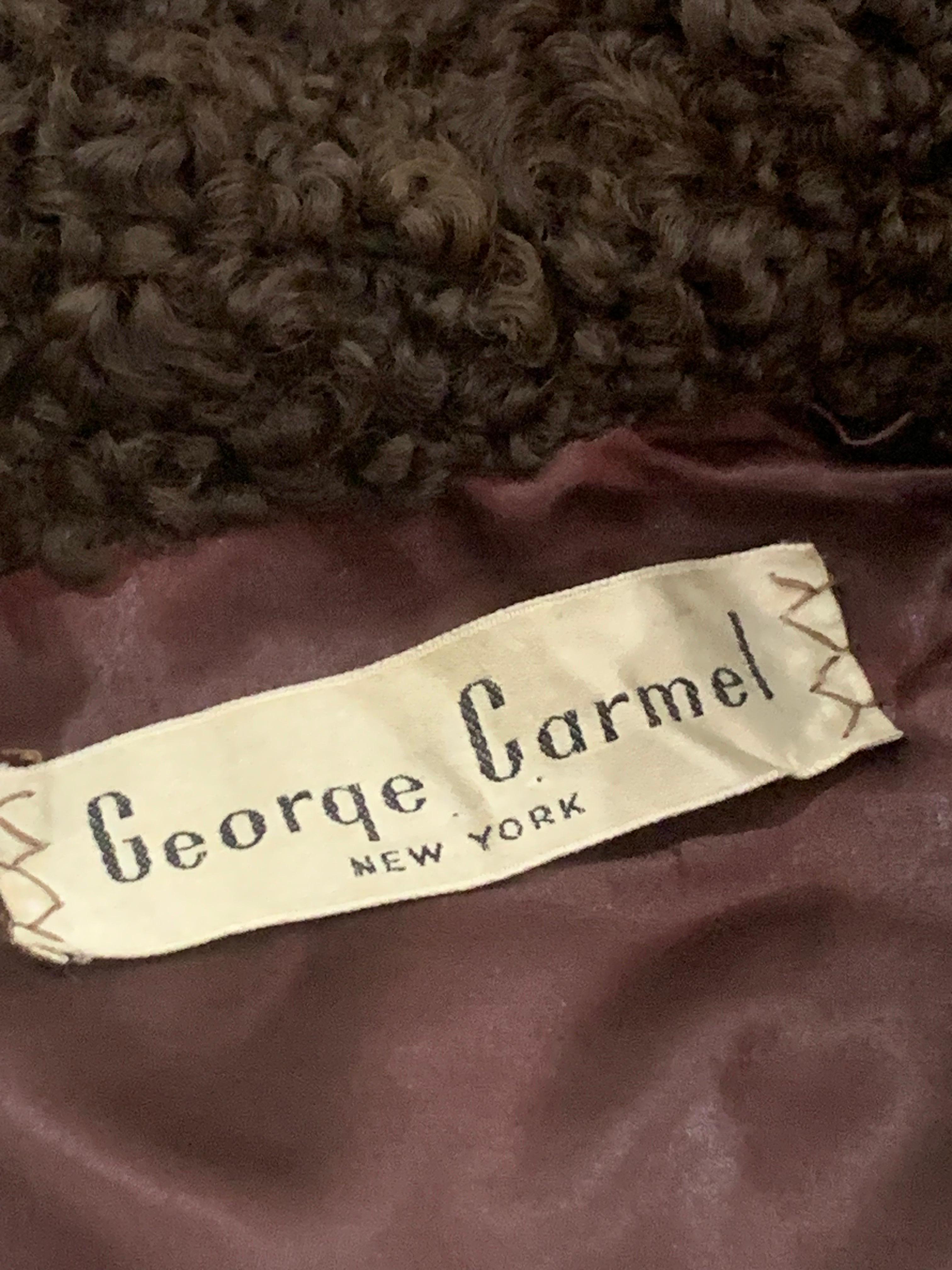 Early 1960s George Carmel Rich Chocolate Brown Persian Lamb Jacket For Sale 7