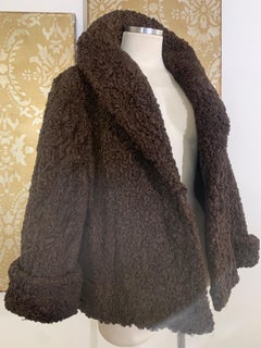 Early 1960s George Carmel Rich Chocolate Brown Persian Lamb Jacket