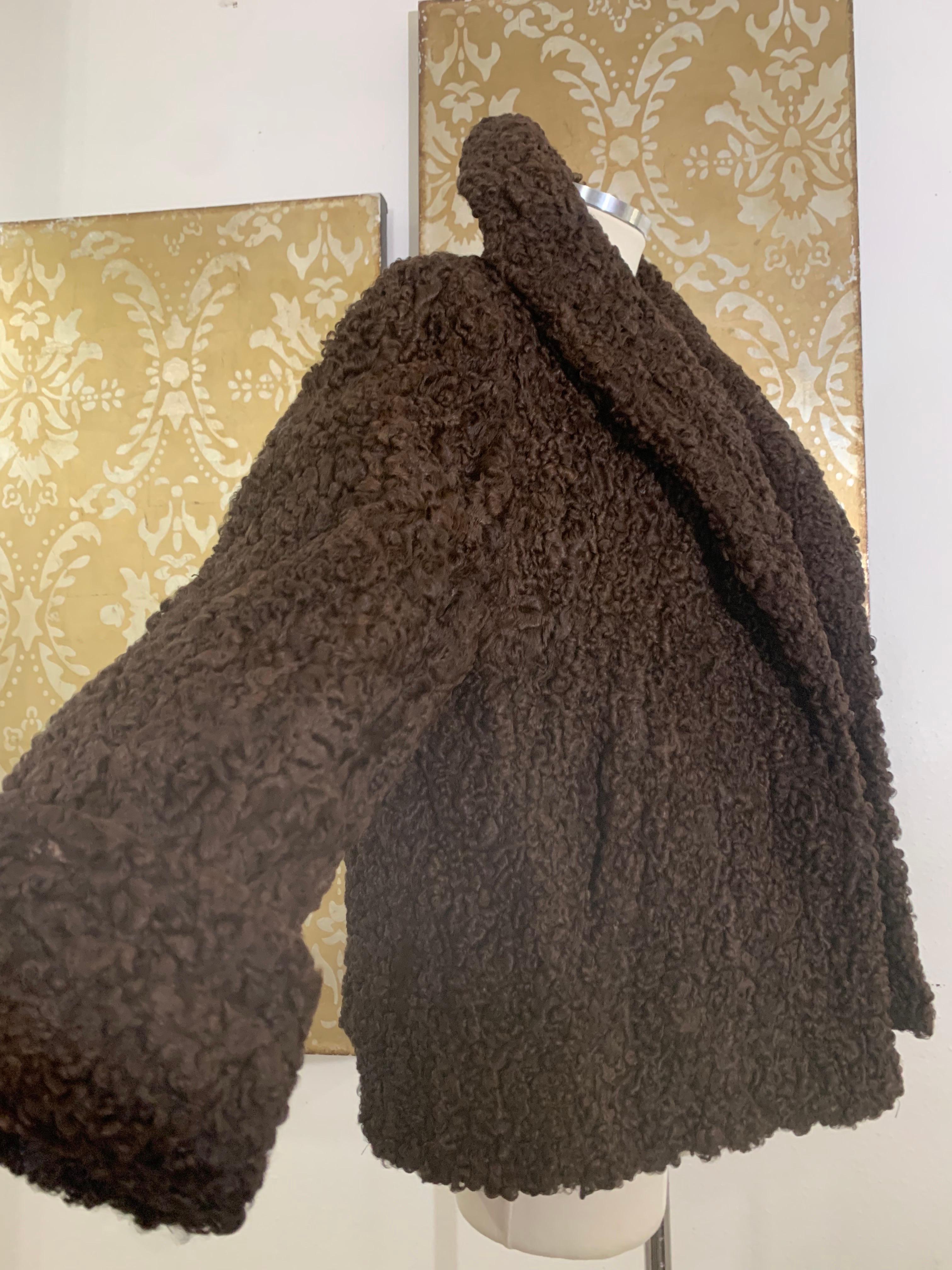 Early 1960s George Carmel Rich Chocolate Brown Persian Lamb Jacket In Excellent Condition For Sale In Gresham, OR