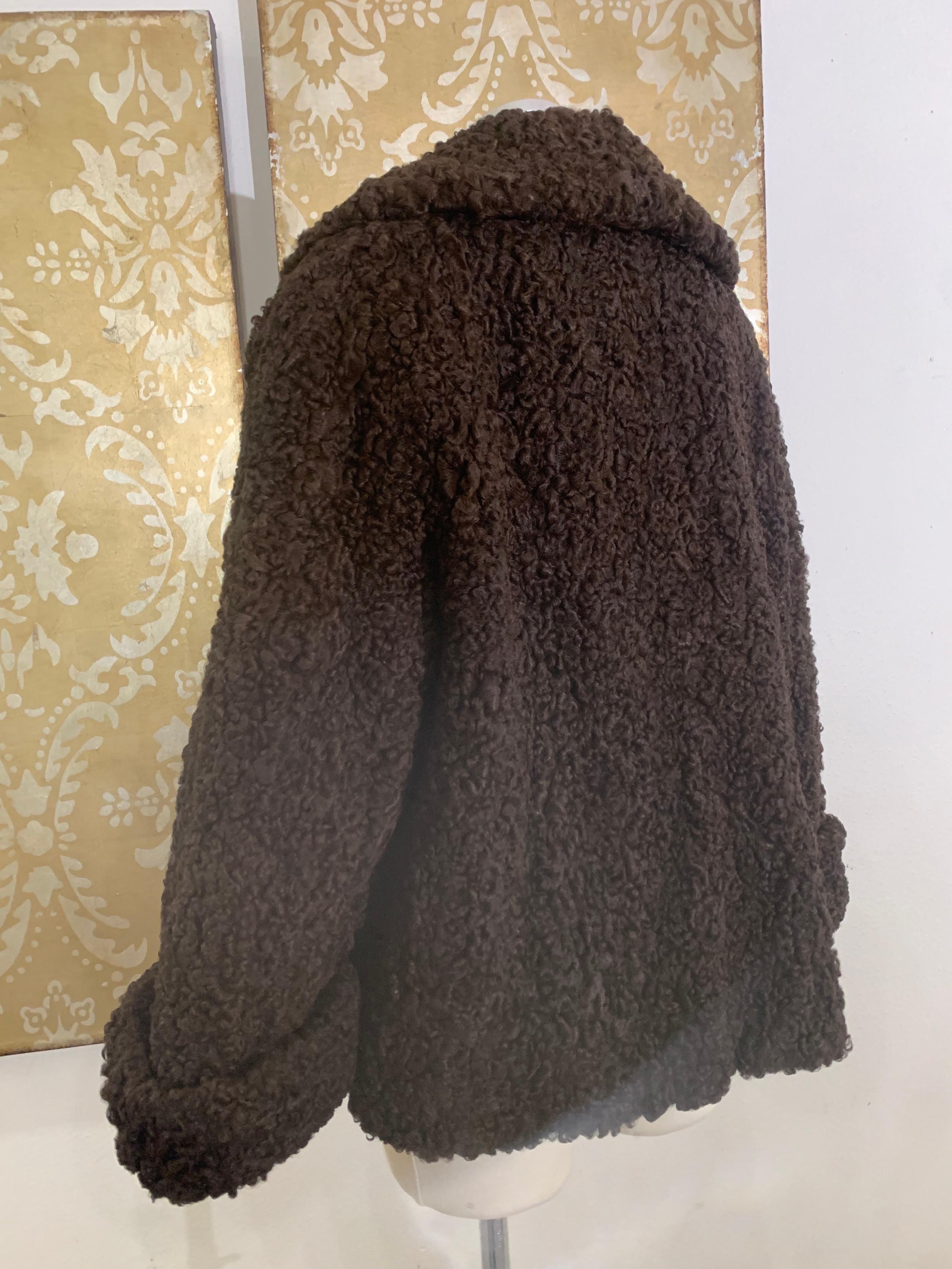 Early 1960s George Carmel Rich Chocolate Brown Persian Lamb Jacket For Sale 1