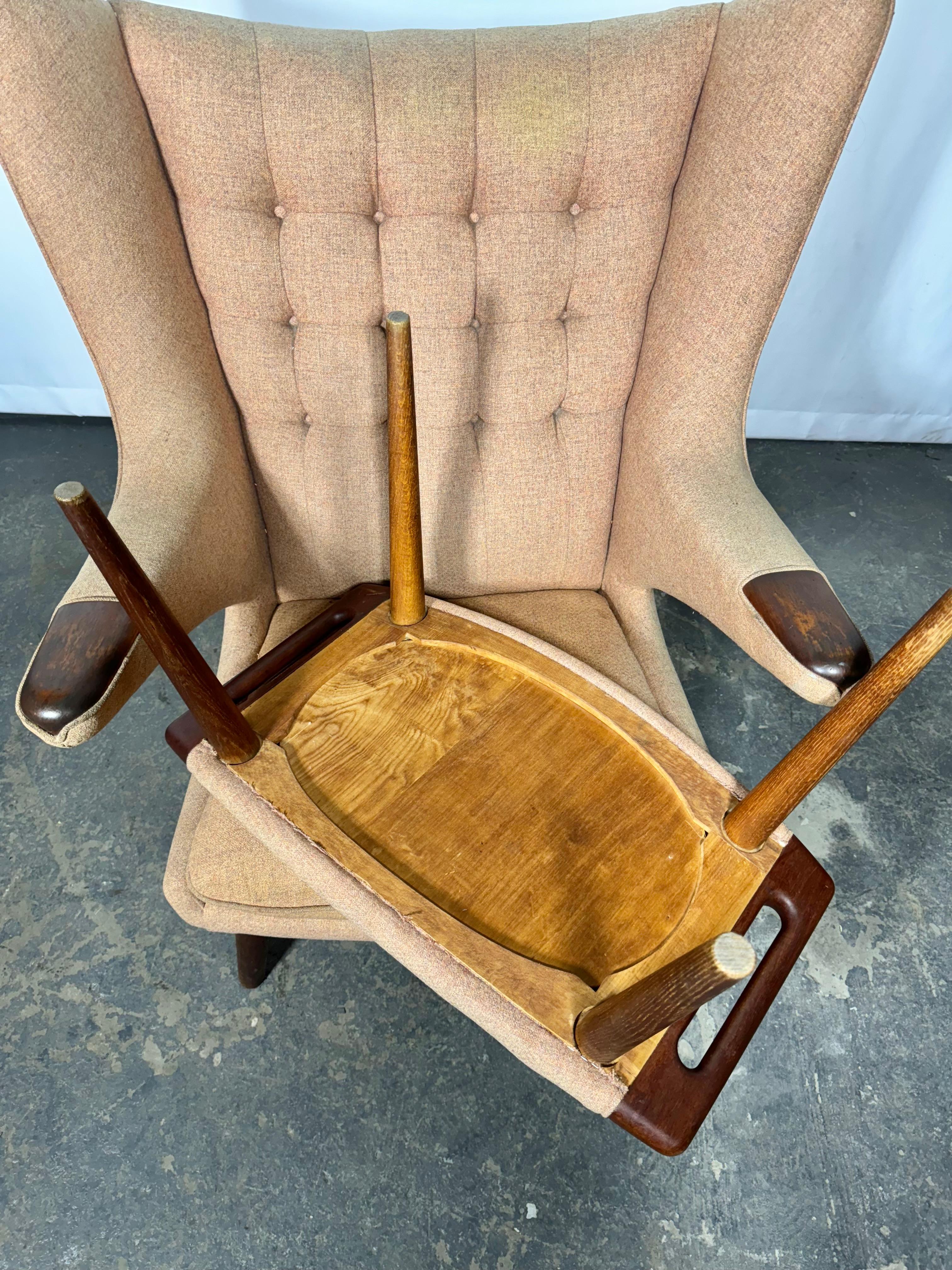 Early 1960’s Hans Wegner Papa Bear Chair and Ottoman by AP Stolen/ Denmark For Sale 9