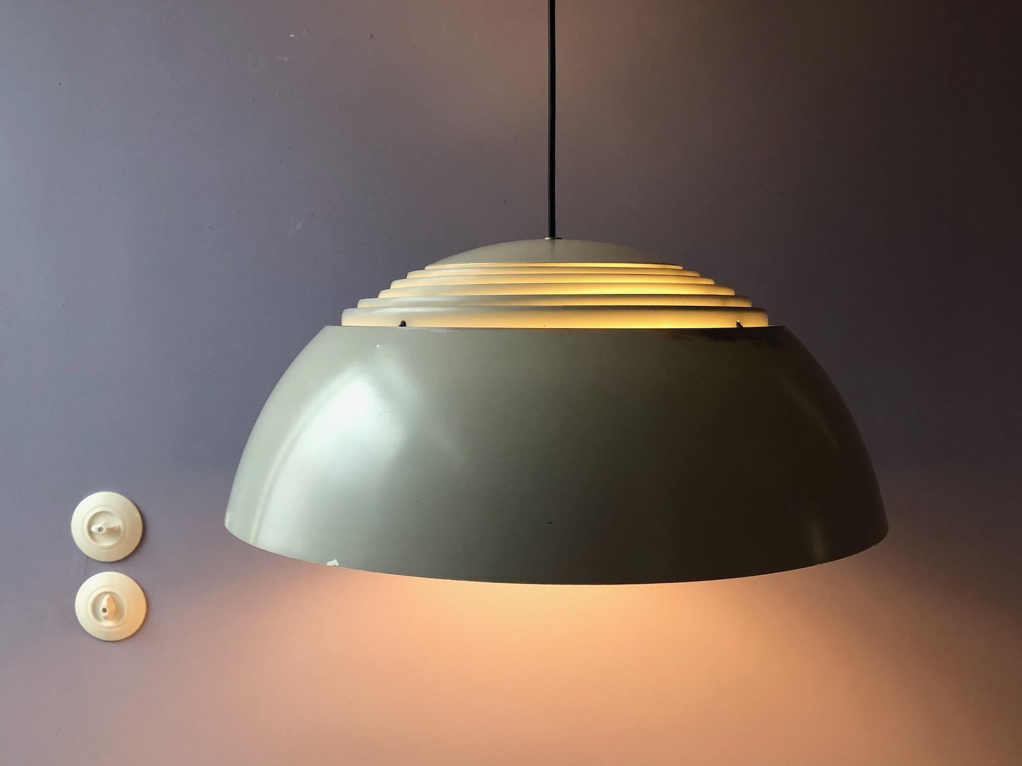 Early 1960s Large Grey Arne Jacobsen AJ Royal Pendant Lamp by Louis Poulsen 6