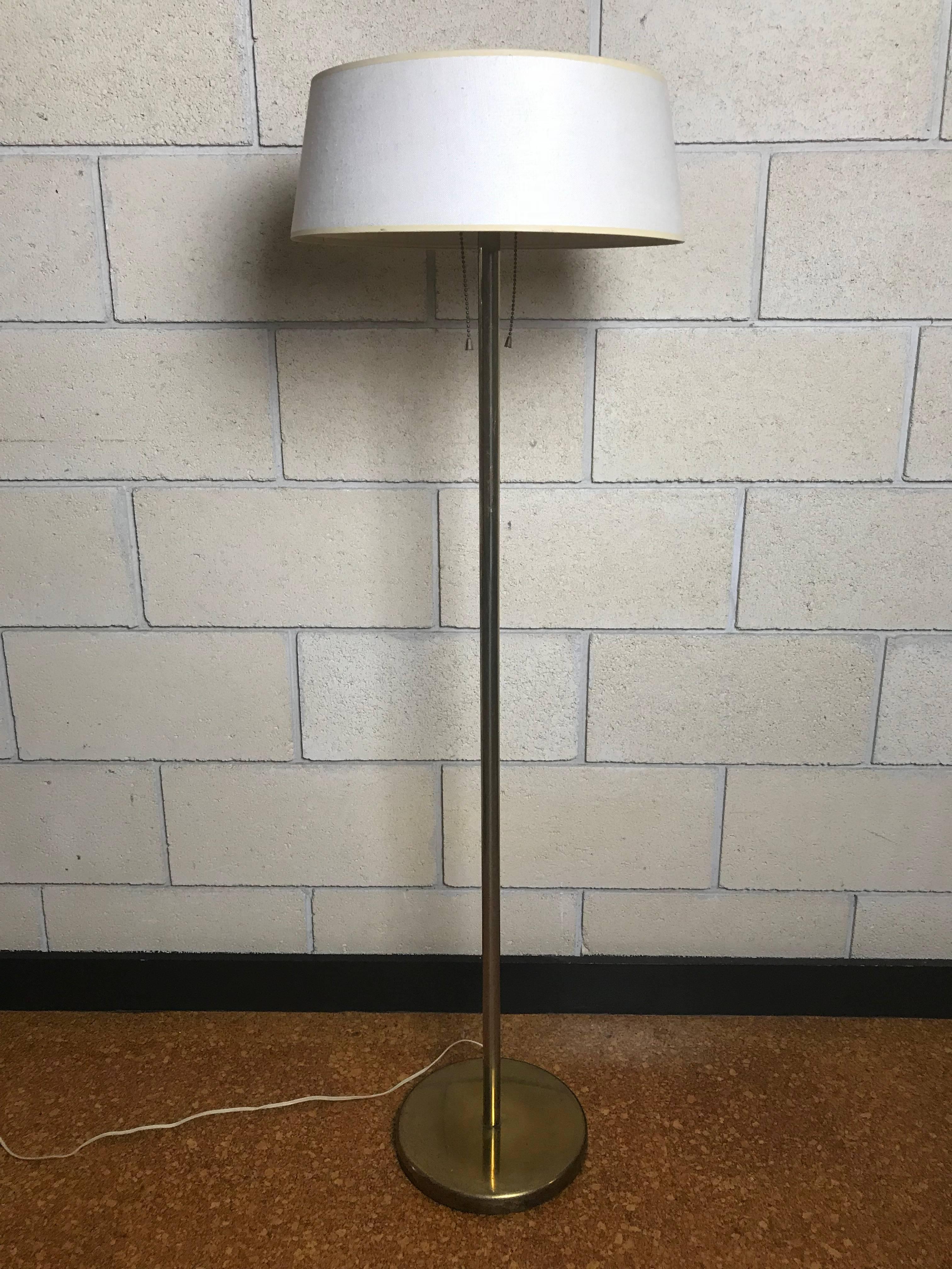 Early 1960s Modernist Brass Floor Lamp by Walter Von Nessen for Nessen Studio 8