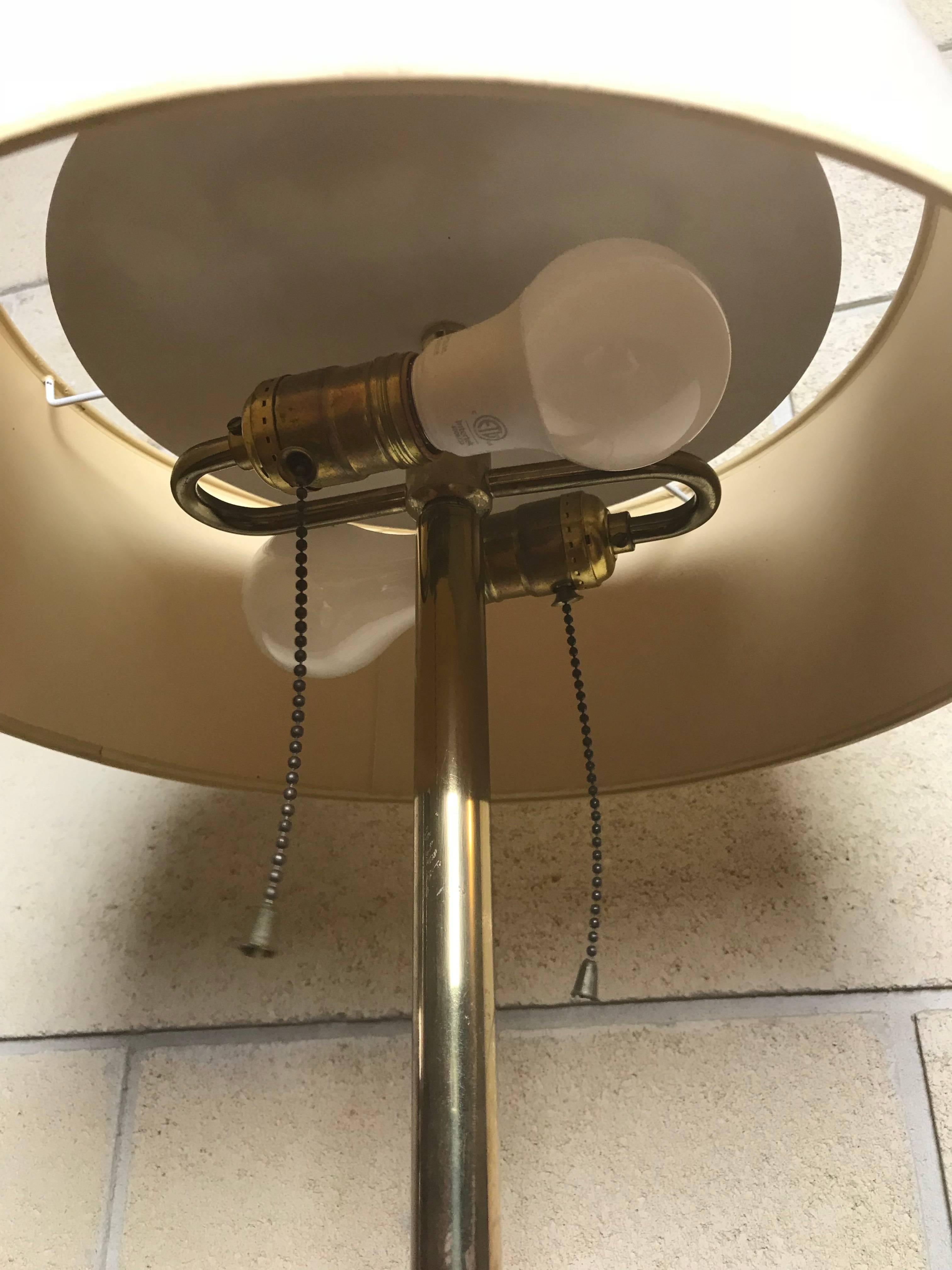 American Early 1960s Modernist Brass Floor Lamp by Walter Von Nessen for Nessen Studio