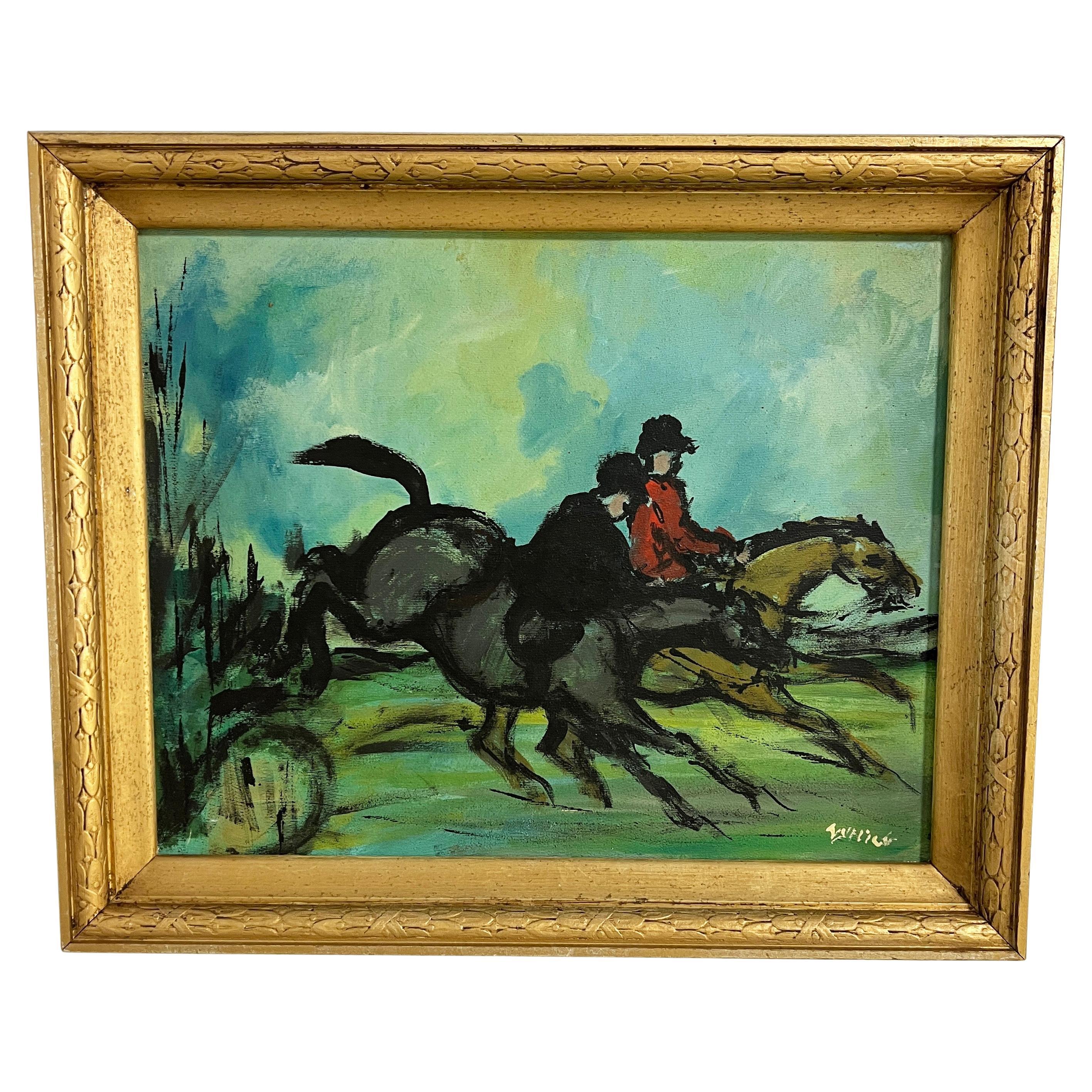 Öl von Eunice "Lulu" Jensen Parsons aus den frühen 1960er Jahren mit Jagdreitern