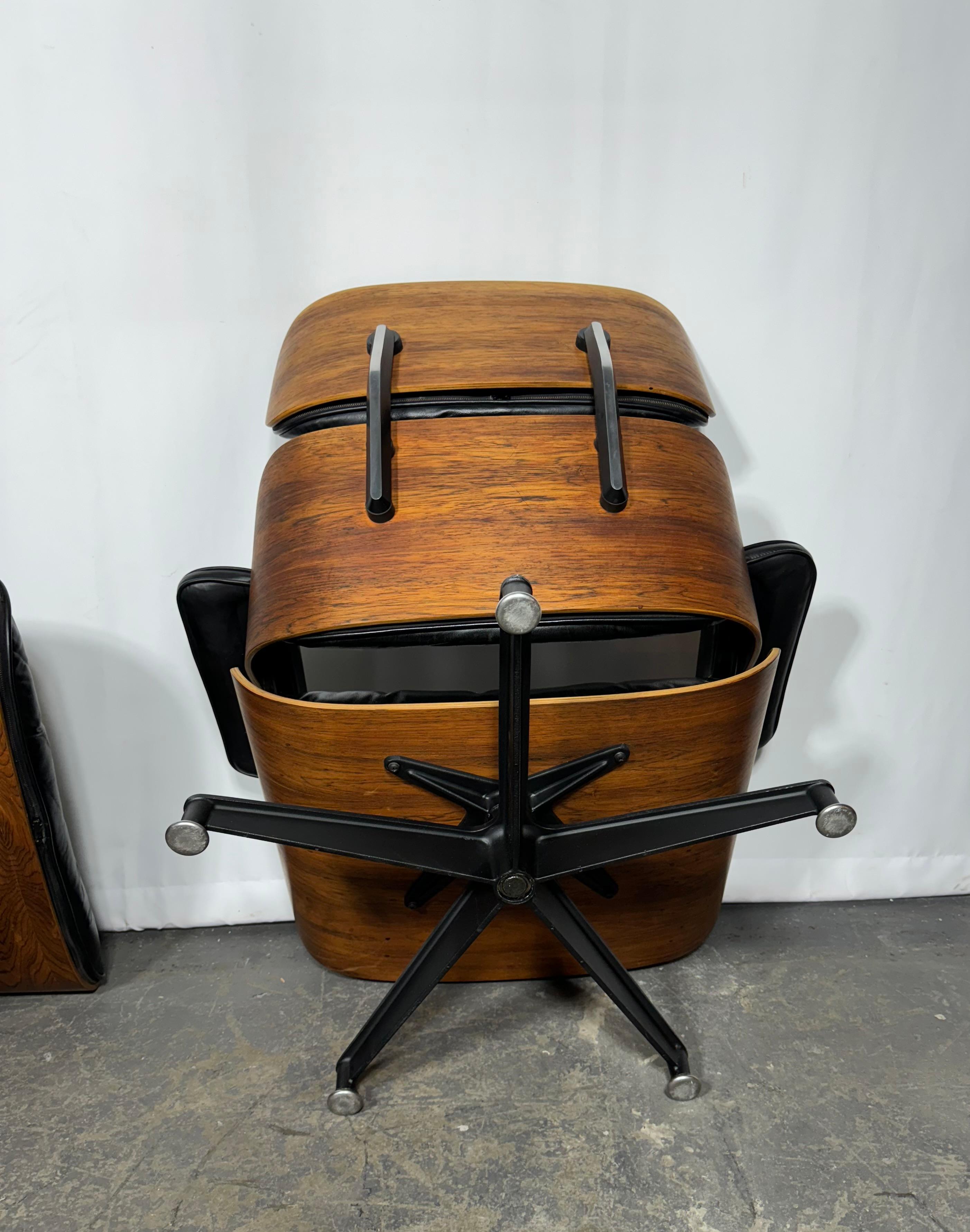 Américain Chaise longue et pouf Eames du début des années 1960 pour Herman Miller en vente