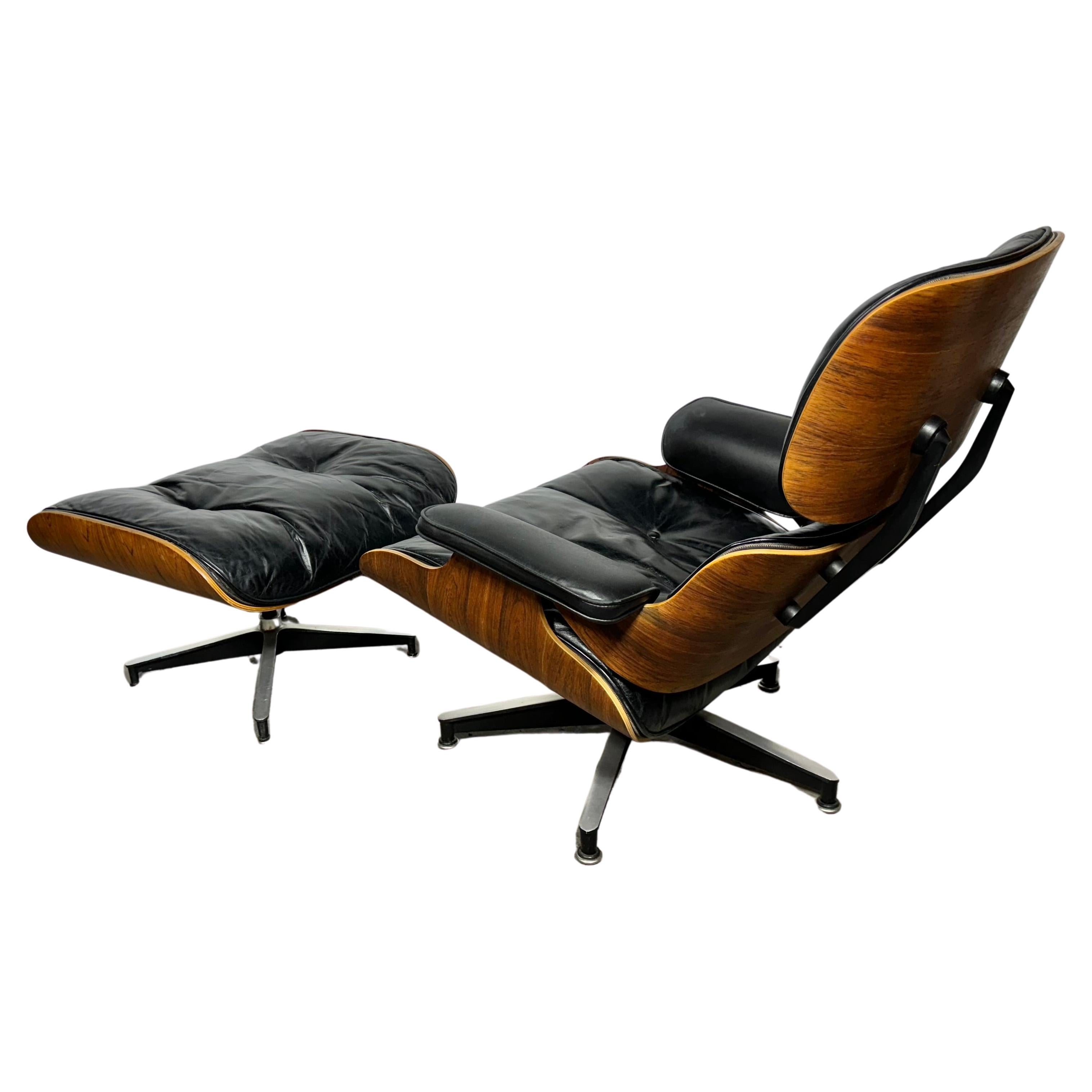 Early 1960's Production Eames Lounge Chair & Ottoman For Herman Miller For Sale