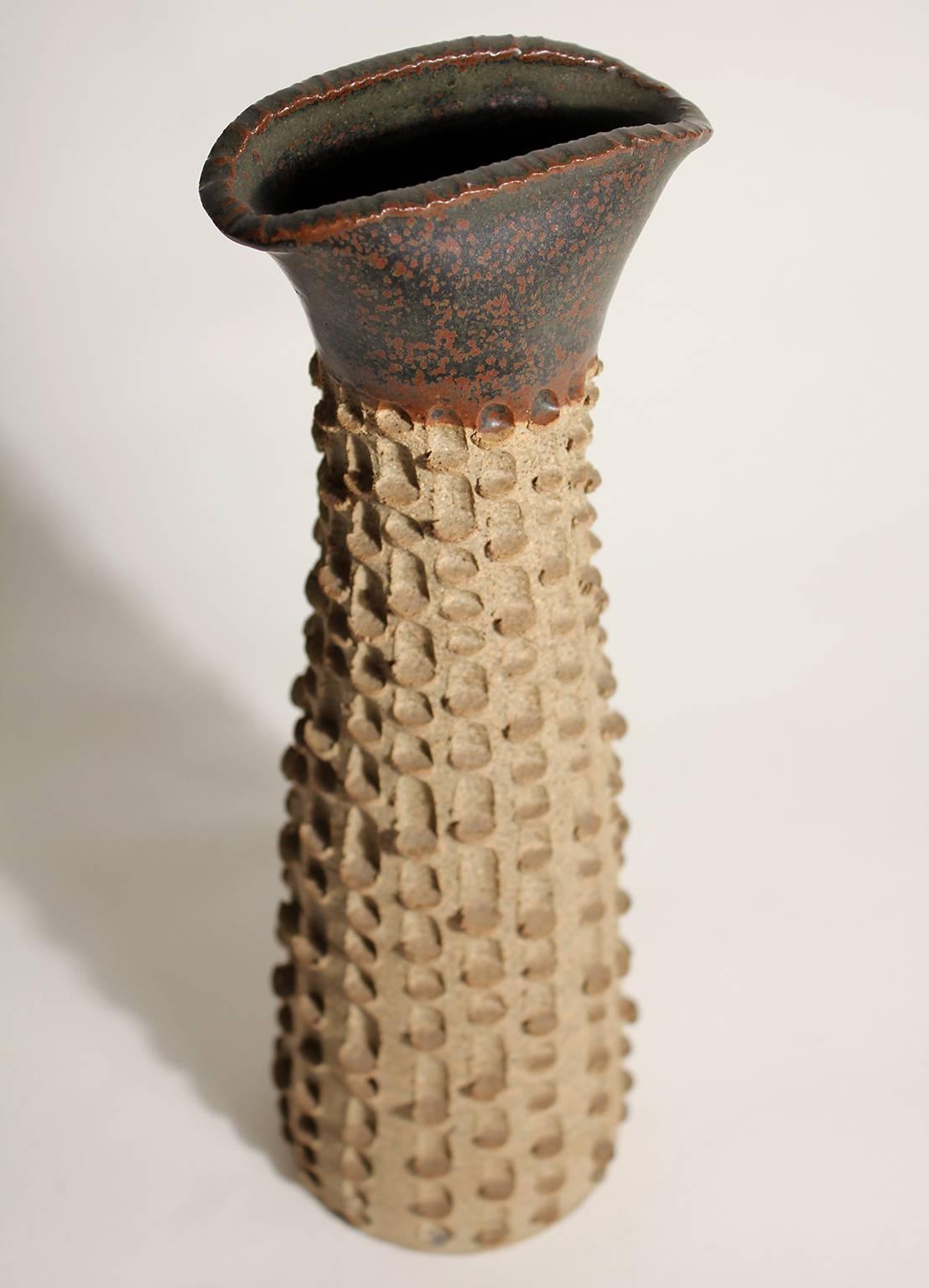 Milieu du XXe siècle Vase en poterie d'art du début des années 1960, Robert Maxwell California Design Studio