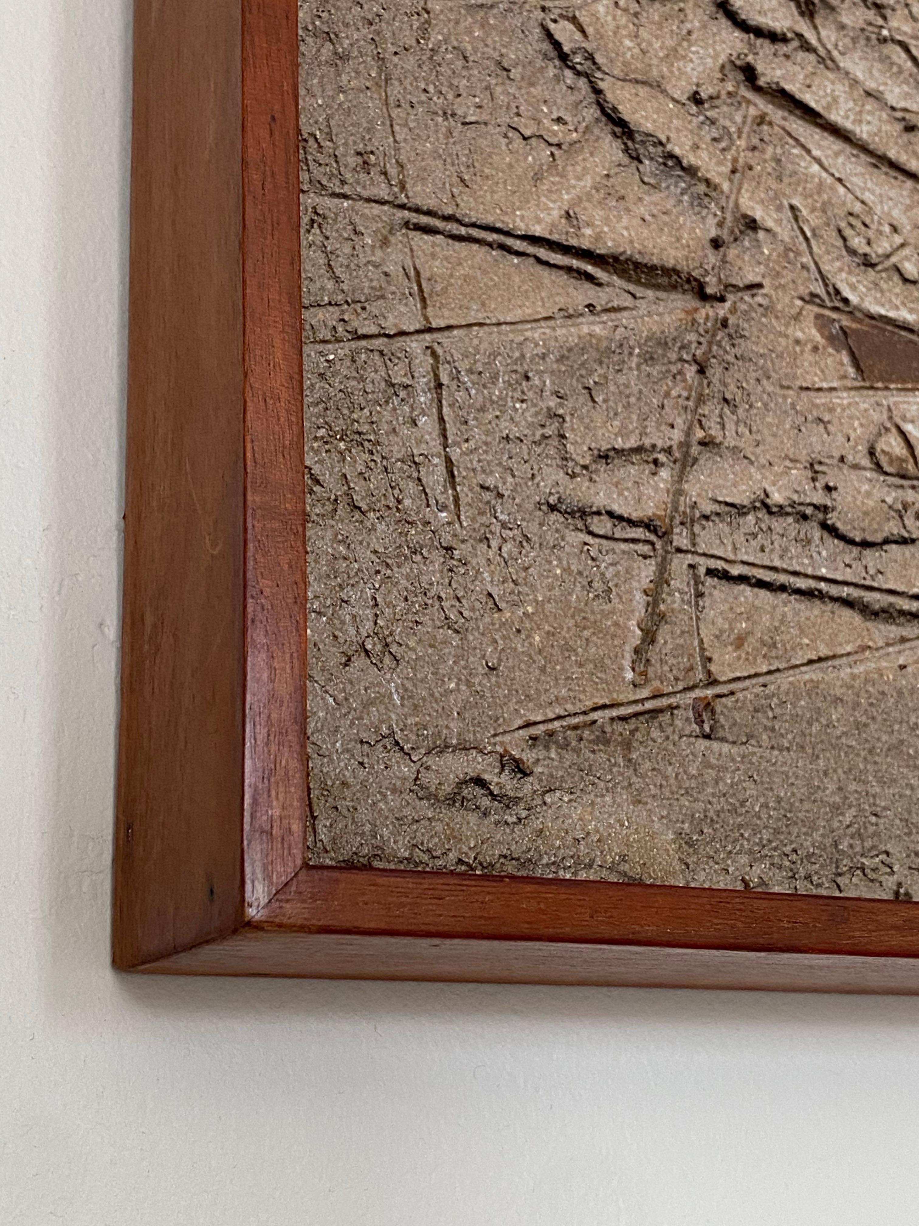 Early 1960s Teruo Hara Stoneware Wall Sculpture for Design Technics In Good Condition For Sale In Southampton, NJ