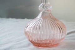 Early 1960s Vintage Feminine Delicate and Pretty in Pink Wine Decanter