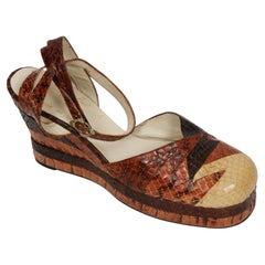 frühe 1970er TERRY DE HAVILLAND Glam Rock Schlangenleder Keilabsatz UK 7