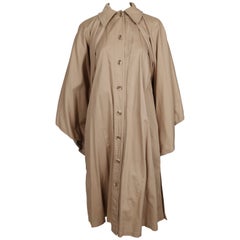 early 1970's YVES SAINT LAURENT khaki cotton poplin trench coat with cape