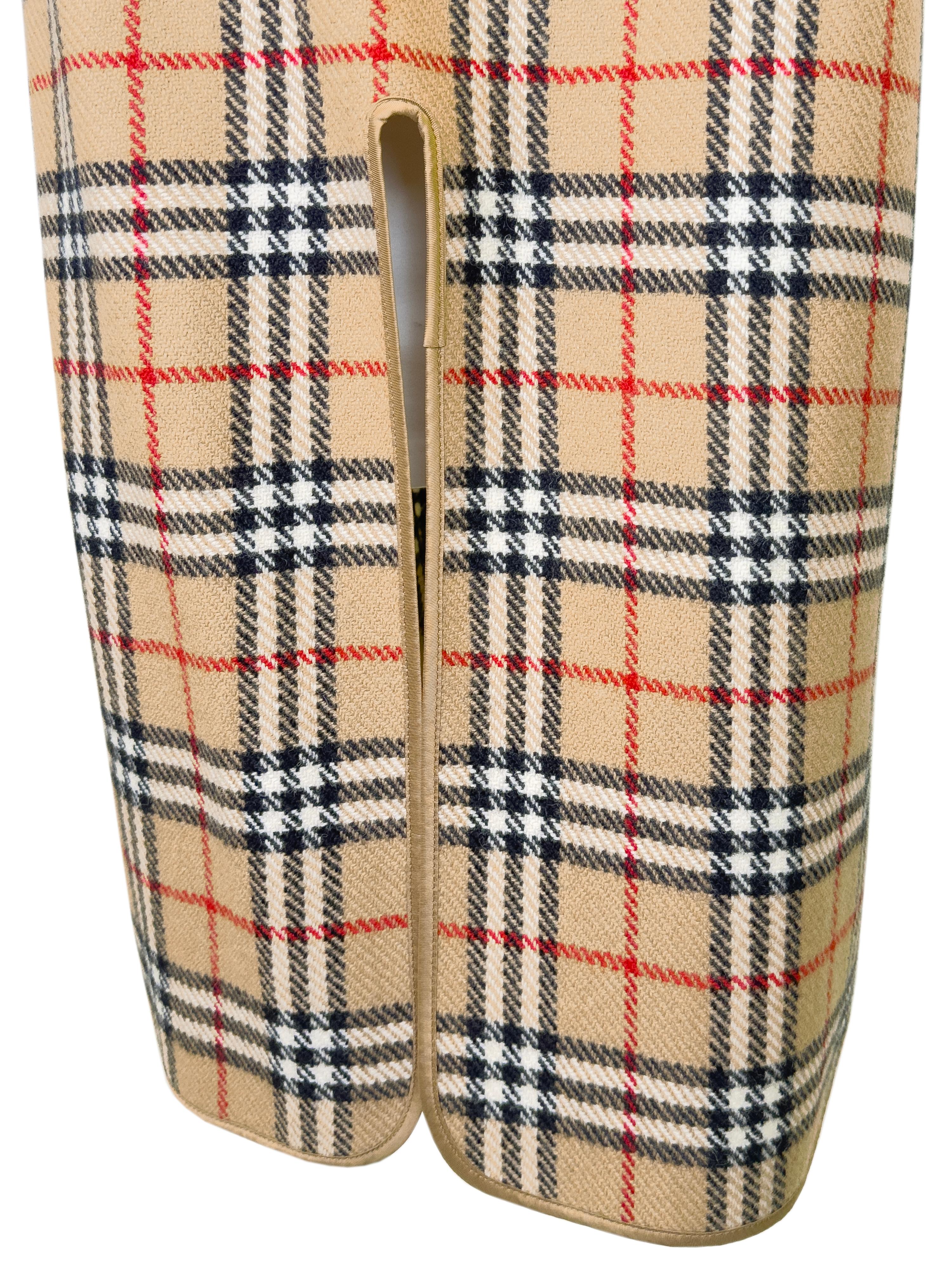 Women's or Men's Early 1980s Burberrys Tartan Wool Long Liner Vest For Sale