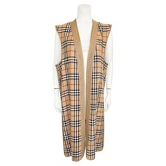 Early 1980s Burberrys Tartan Wool Long Liner Vest