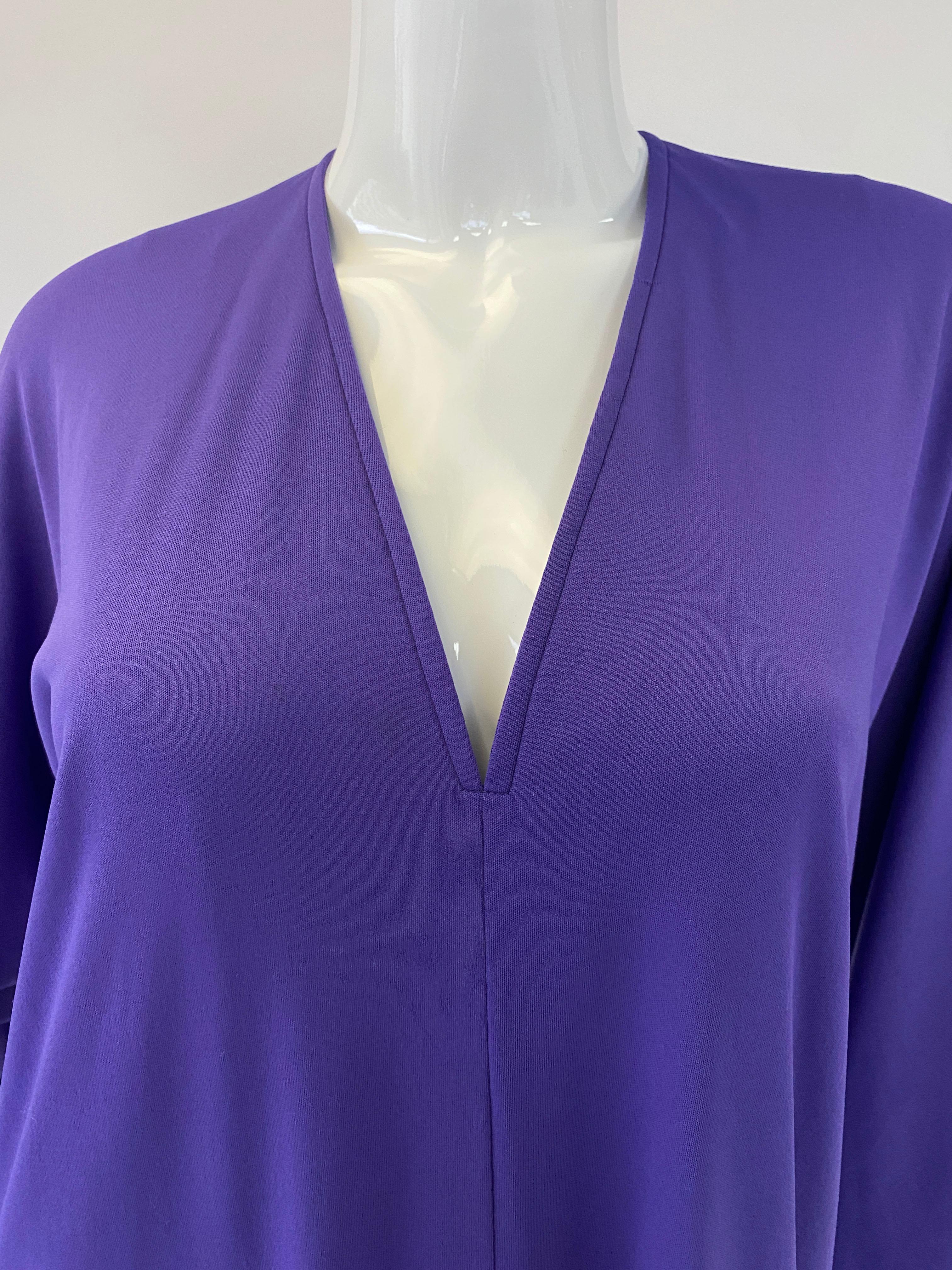 Early 1980’s Halston IV Purple Jersey Knit Caftan  For Sale 4