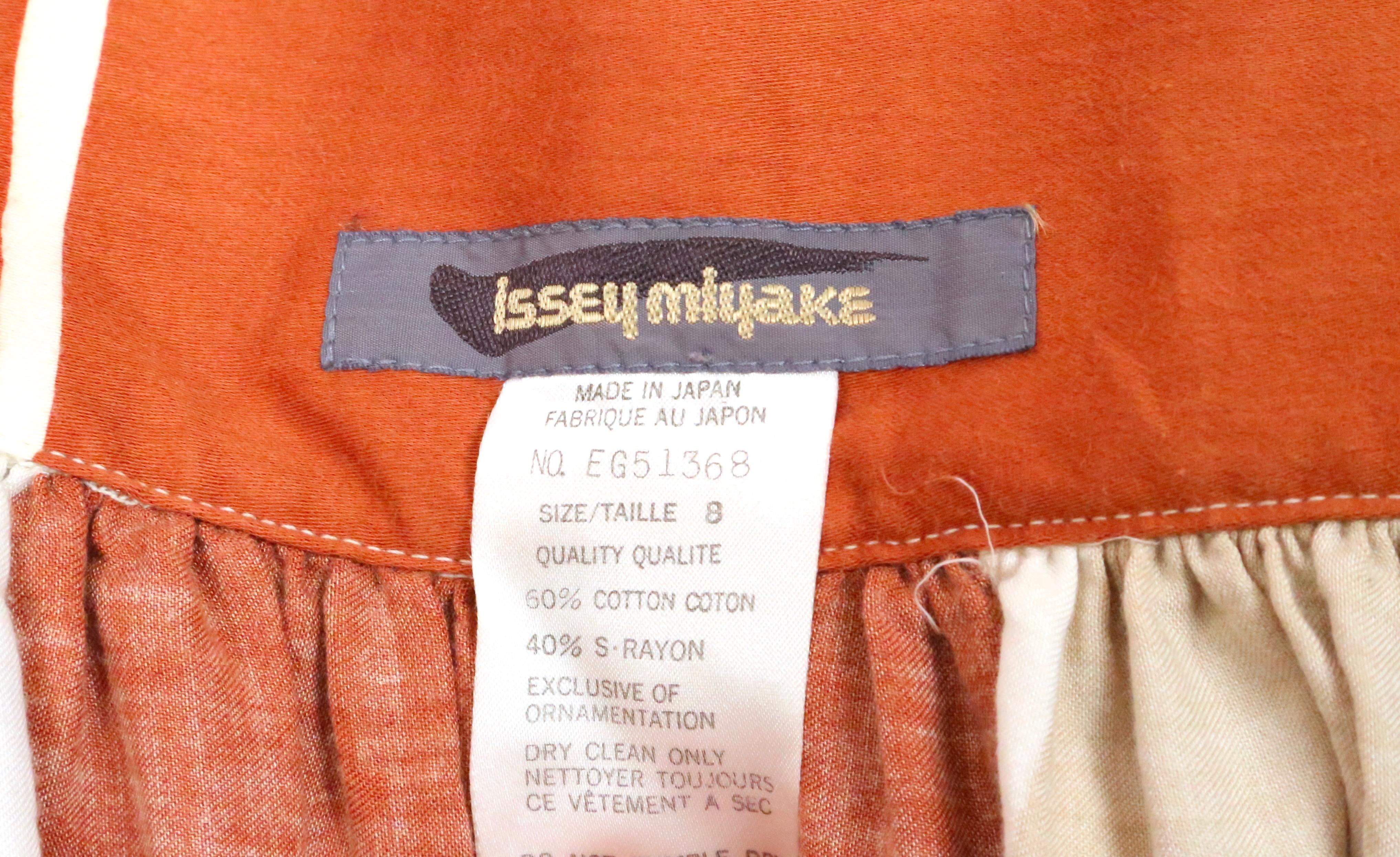 Femenino o masculino falda con estampado de bloques de principios de los 80 ISSEY MIYAKE con volante asimétrico en venta