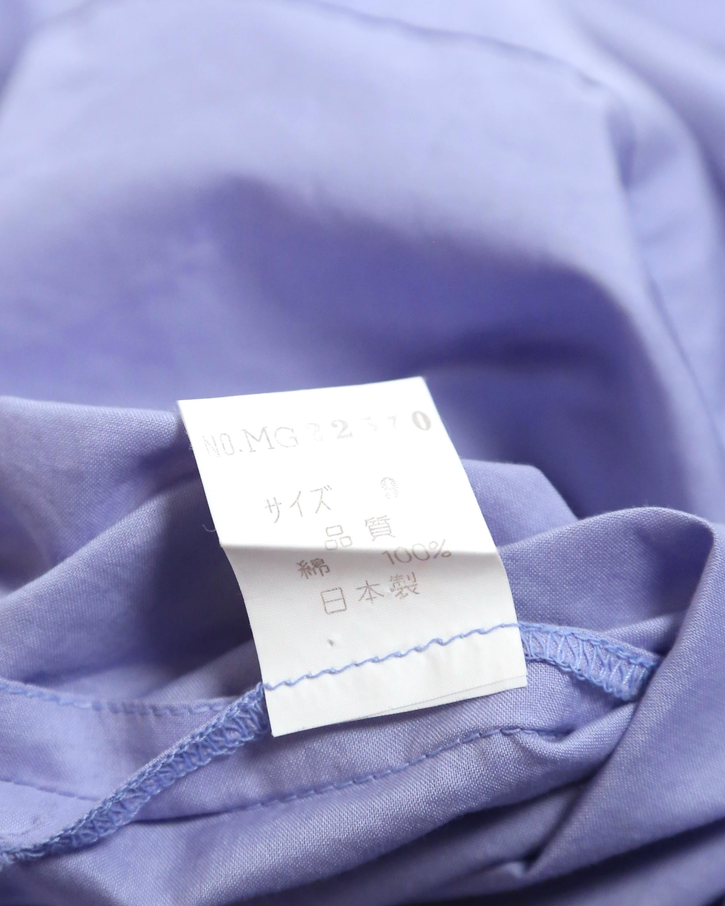 Women's or Men's early 1980's ISSEY MIYAKE periwinkle blue cotton day dress with pleats