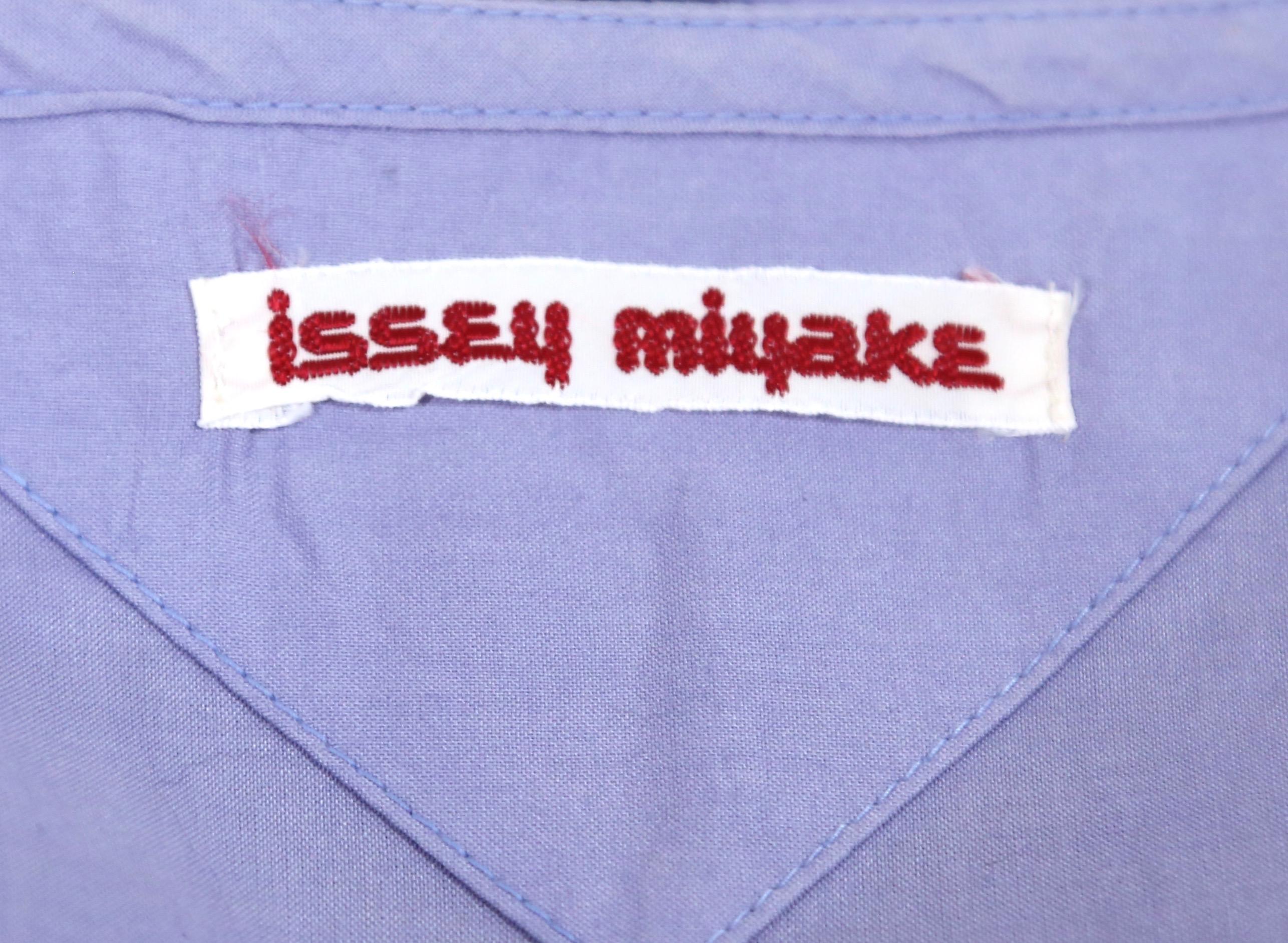 early 1980's ISSEY MIYAKE periwinkle blue cotton day dress with pleats 1