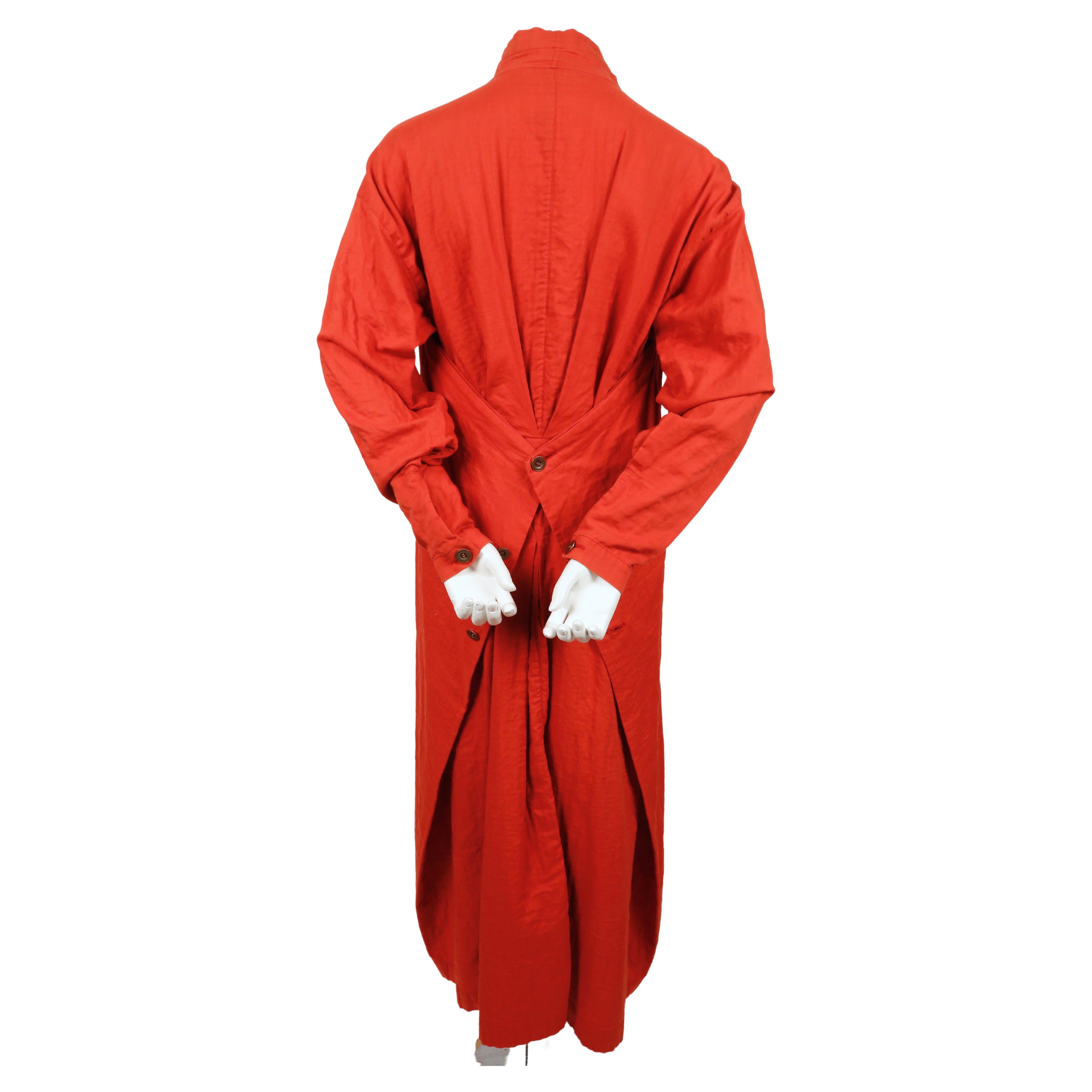 Women's or Men's early 1980's ISSEY MIYAKE terra cotta draped cotton dress For Sale