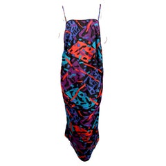 early 1980's MISSONI draped jersey dress with abstract print